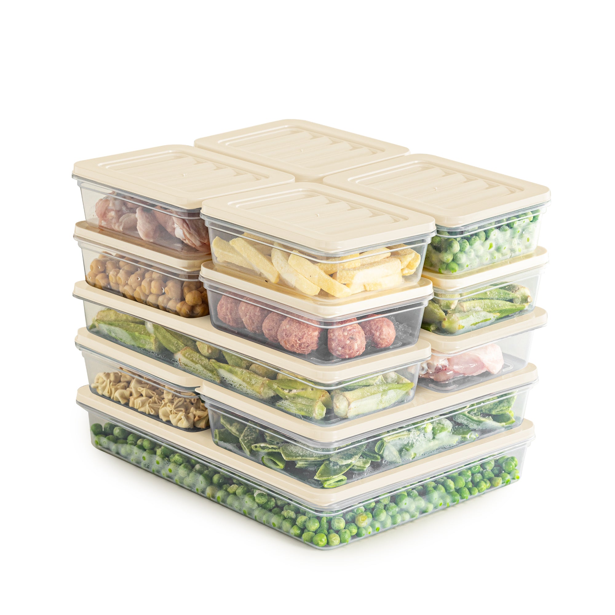 Viwares Stapelbare Frischhaltedosen 13er Set FRESH BOX - Beige