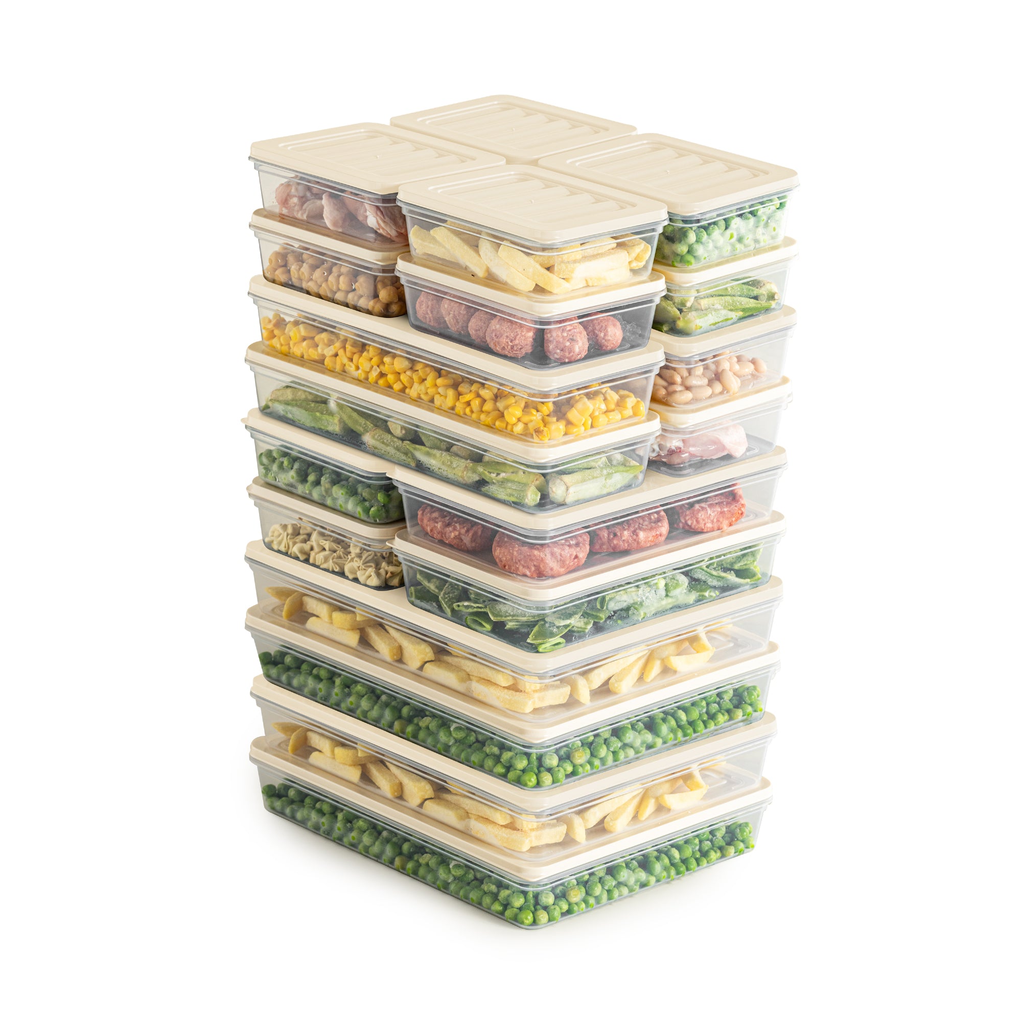 Viwares Stapelbare Frischhaltedosen 20er Set FRESH BOX - Beige