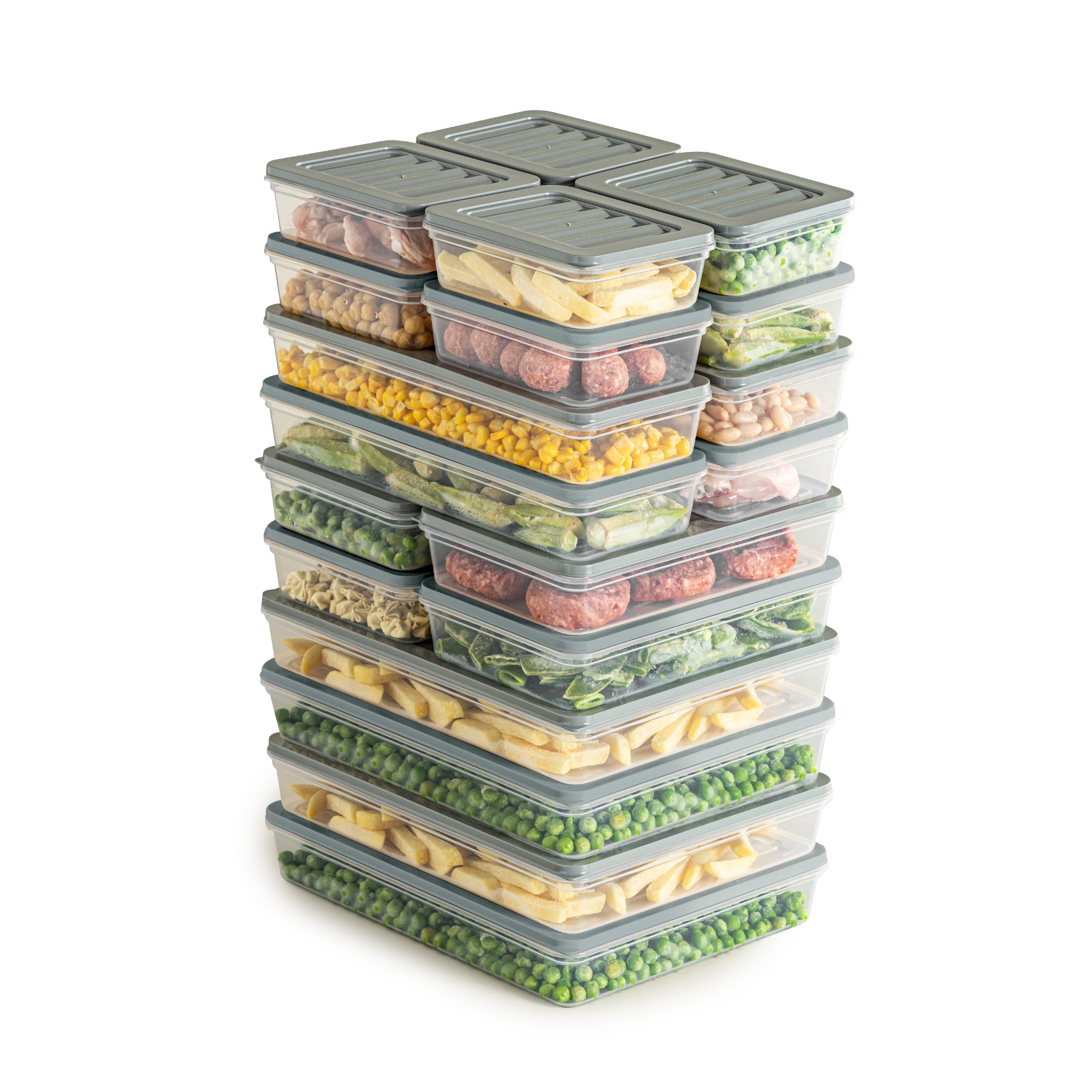 Viwares Stapelbare Frischhaltedosen 20er Set FRESH BOX - Grau