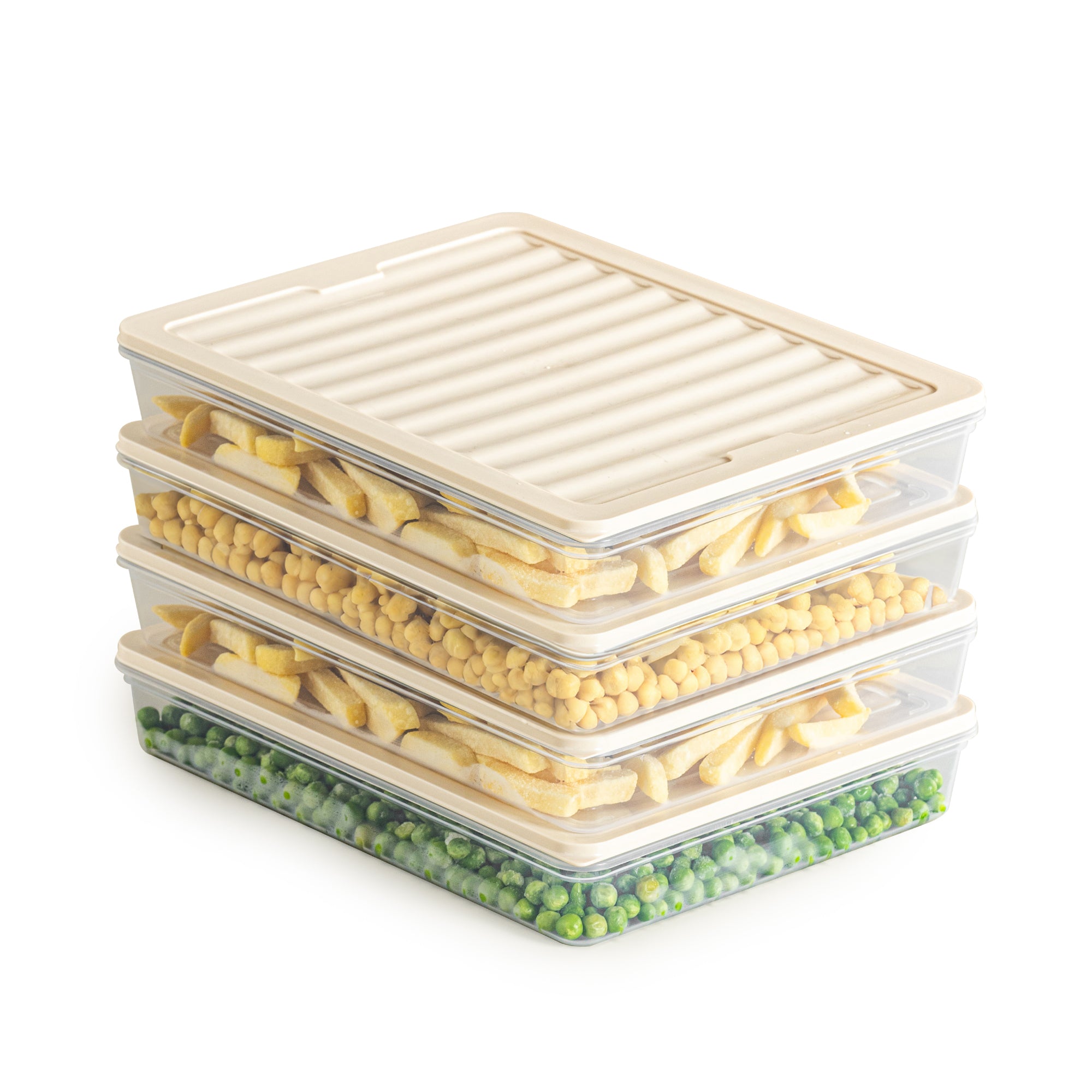 Frischhaltedosen 4er Set Beige – stapelbar
