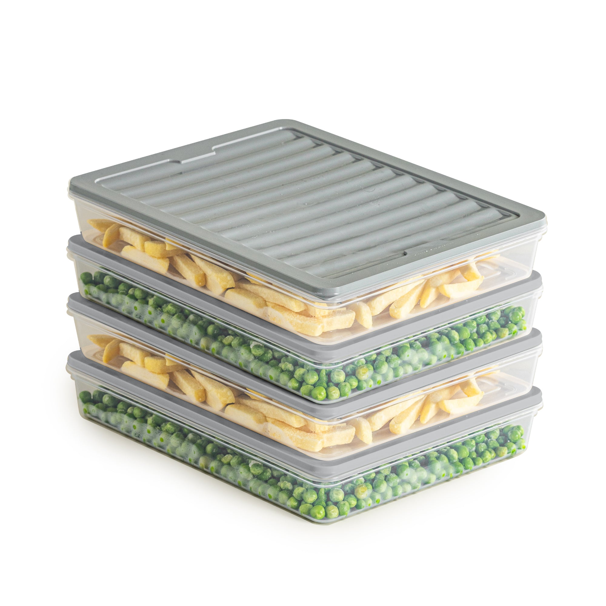Frischhaltedosen 4er Set Grau – stapelbar