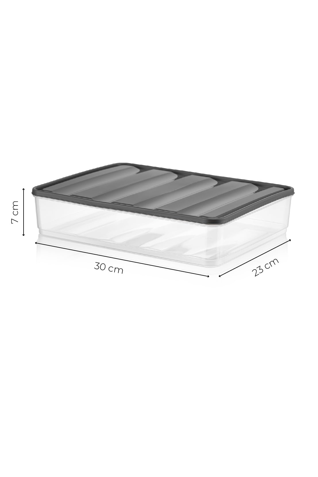 Viwares luftdichter Kühlschrank-Organizer mit Deckel 4er Set 3,5 L BELLA - Anthrazit