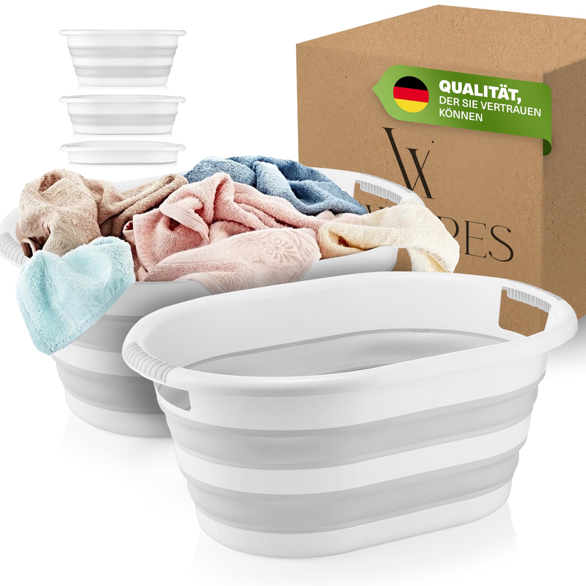 Wäschekorb 25 L faltbar – 2er Set