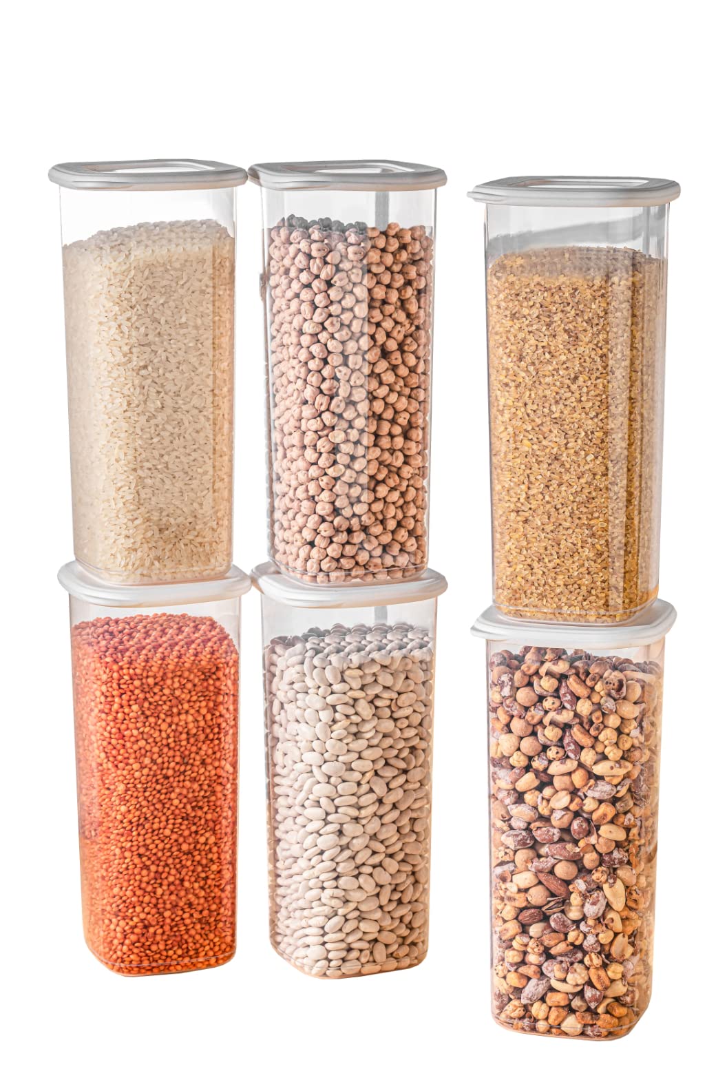 Viwares Praktisches Vorratsdosen-Set 6er 1,75L FOLY - Weiß