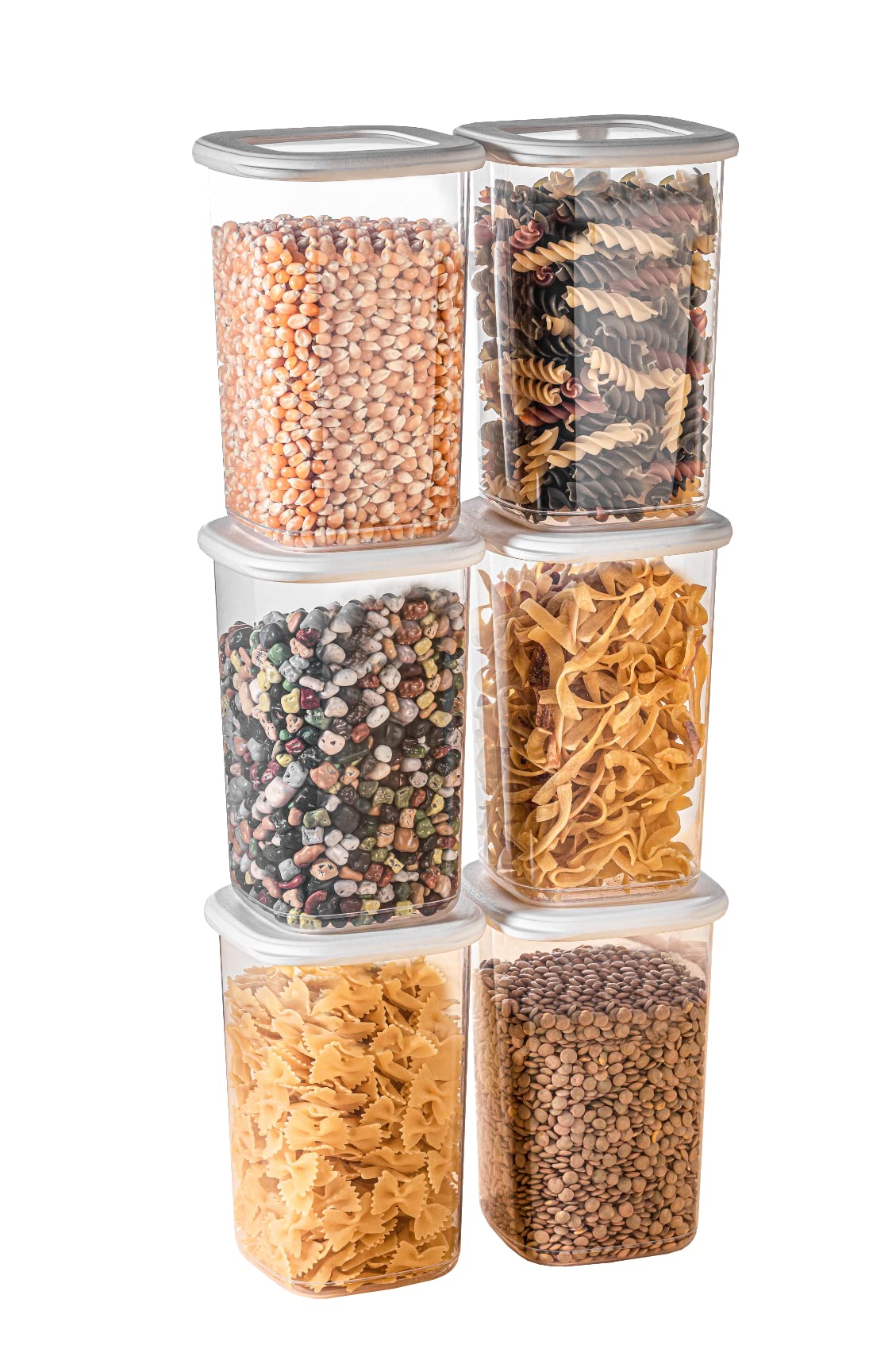 Viwares Vorratsdosen 6er-Set, 1.2L - Serie Foly - Anthrazit