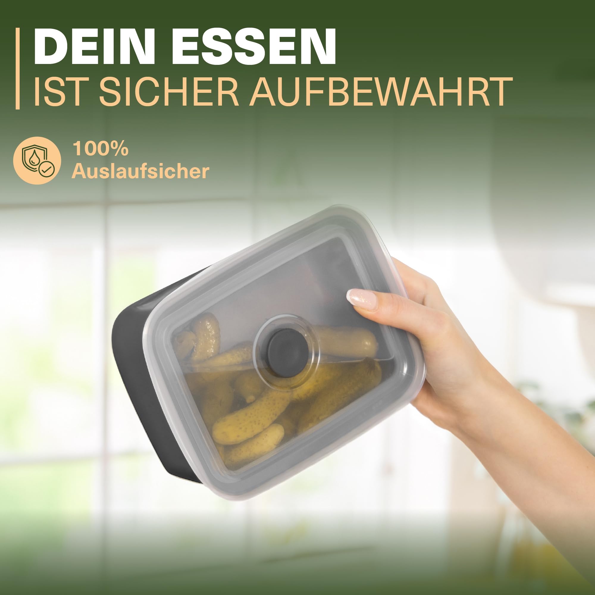 Viwares stapelbare Behälter für Lebensmittel mit Deckel im 3er Set - BPA-frei Luftdichte Aufbewahrung in drei Größen. Frischhalteboxen für Mikrowellen und Spülmaschinen, Arbeit, Picknick, Schule