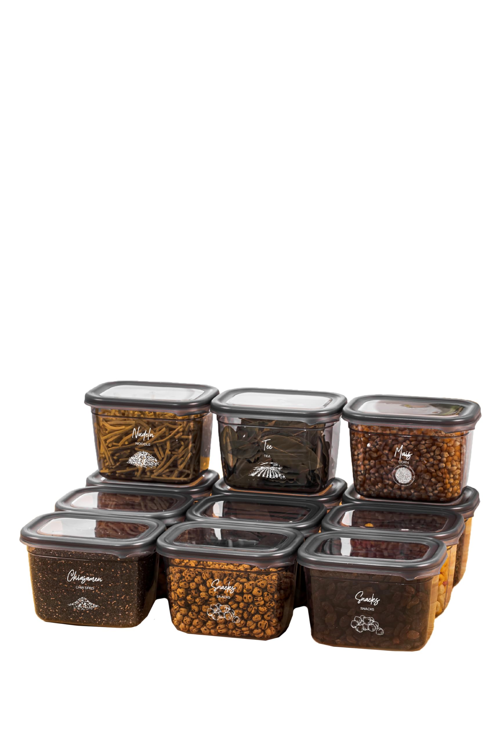 Viwares Praktisches Vorratsdosen-Set 12er 0,8 L PEGGY