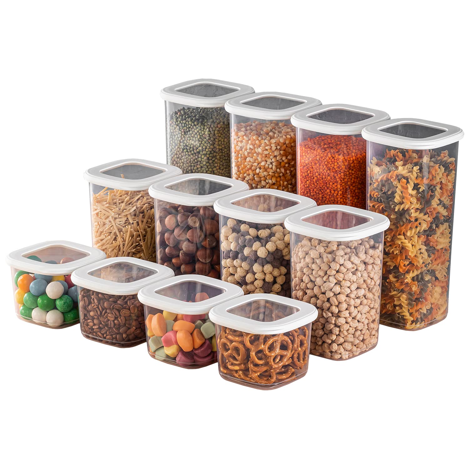 Viwares Praktisches Vorratsdosen-Set Mix 12er FOLY - Weiß