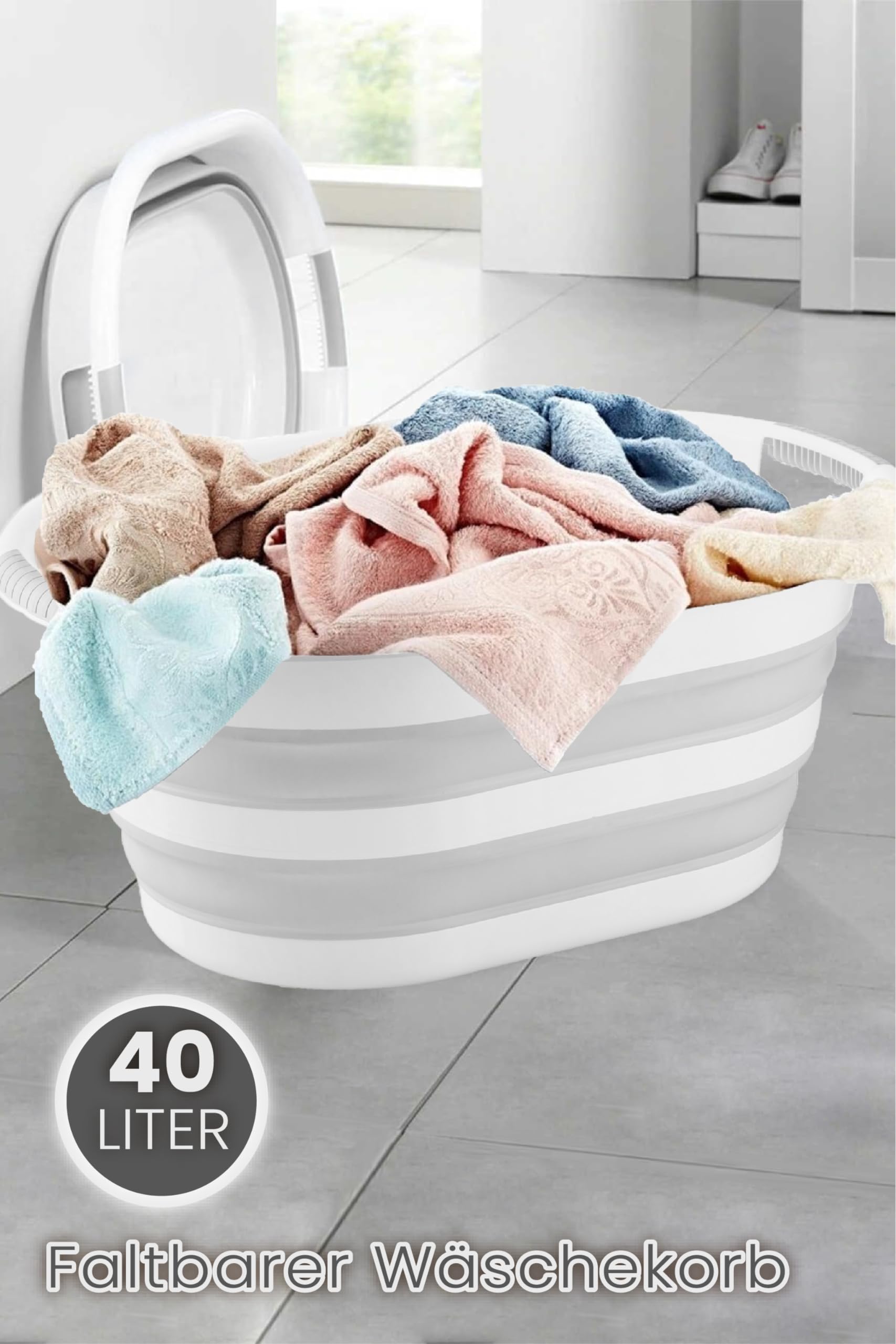 Viwares Faltbarer Wäschekorb im modernen Design 1er Set