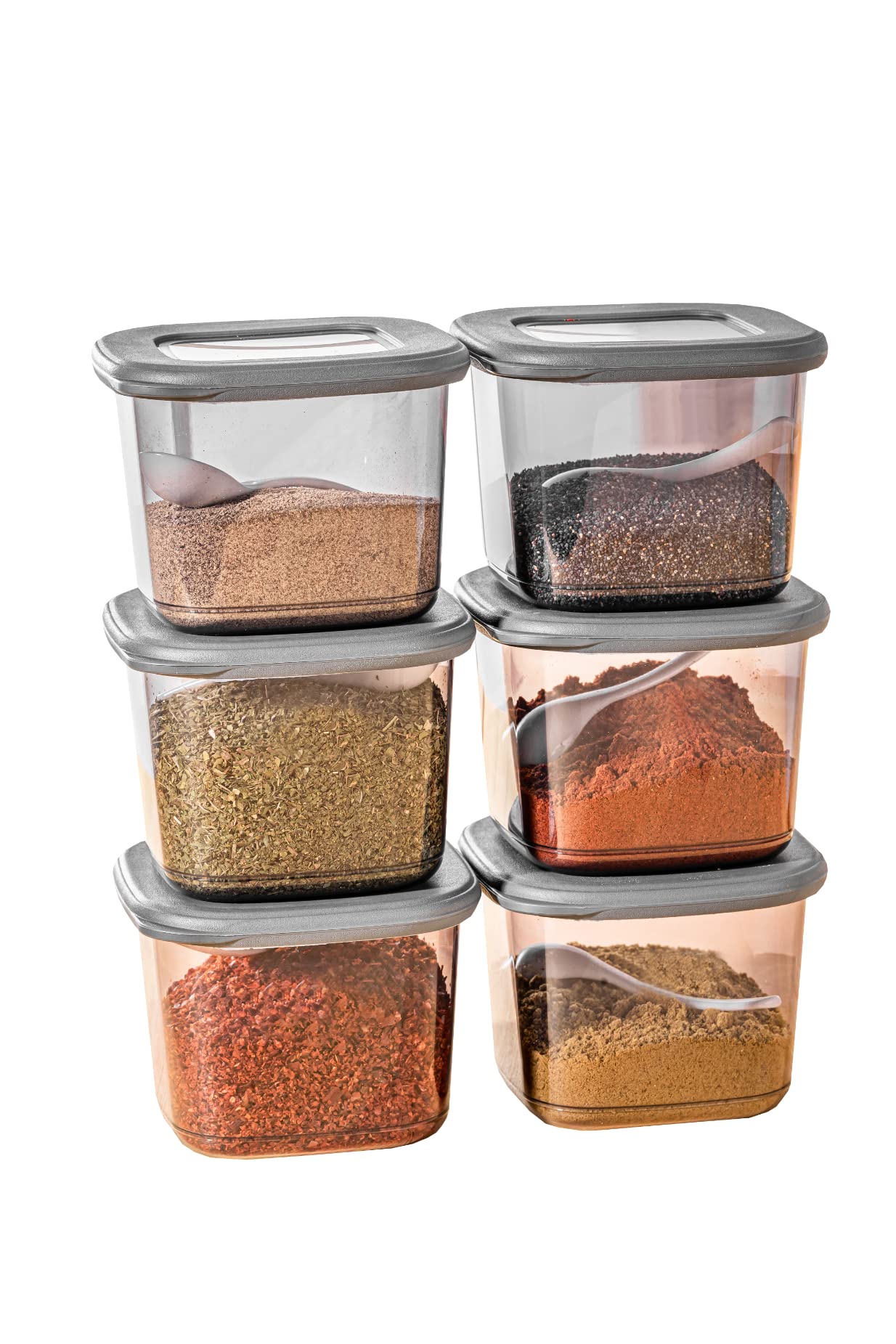 Viwares Praktisches Vorratsdosen-Set 6er 0,55L FOLY - Anthrazit