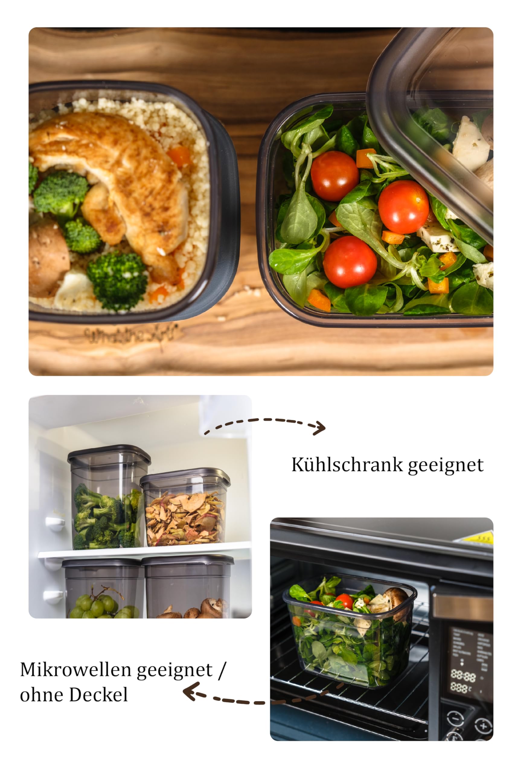 Viwares Praktisches Vorratsdosen-Set 12er 0,8 L PEGGY