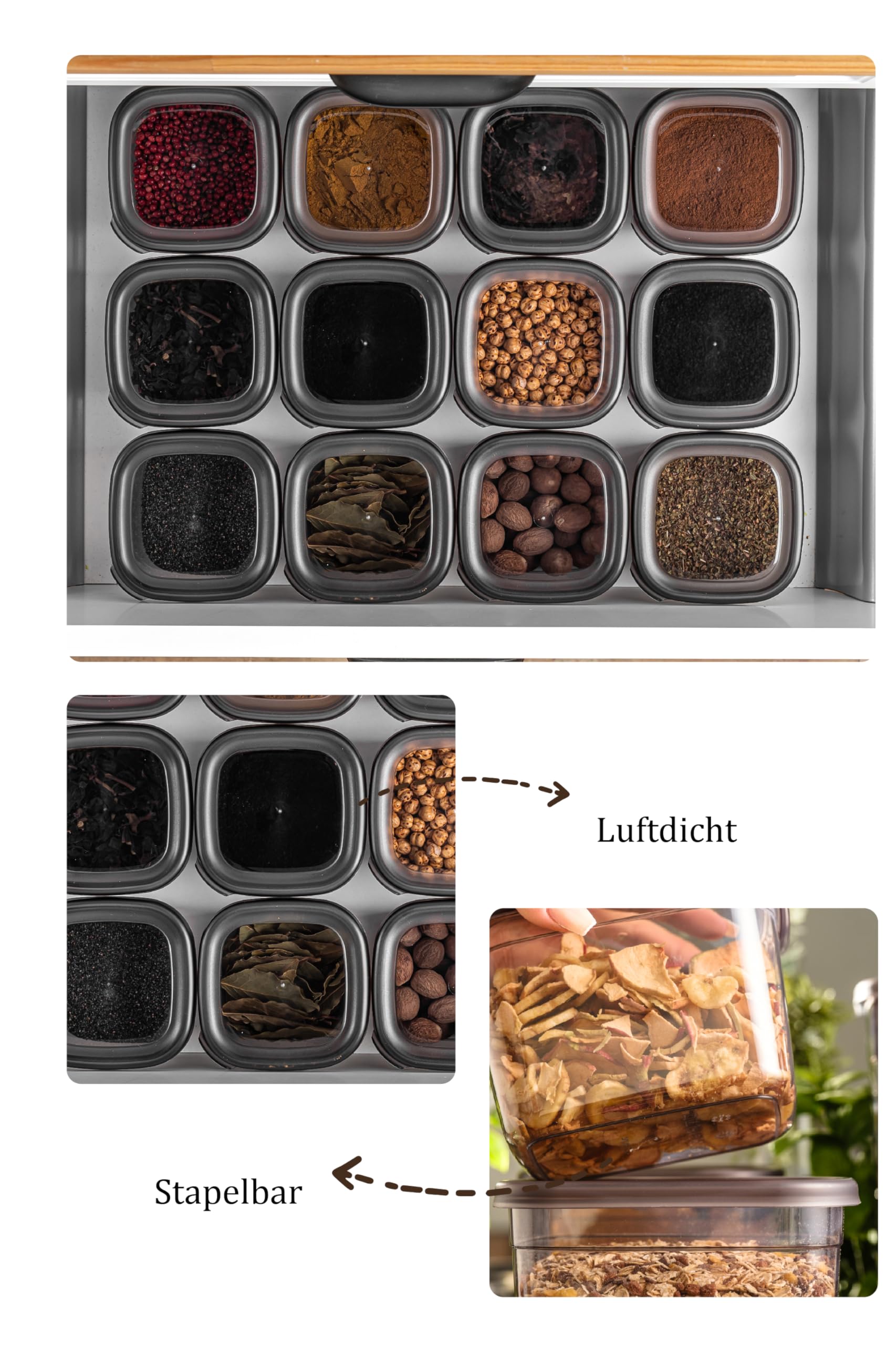 Viwares Praktisches Vorratsdosen-Set Mix 12er PEGGY