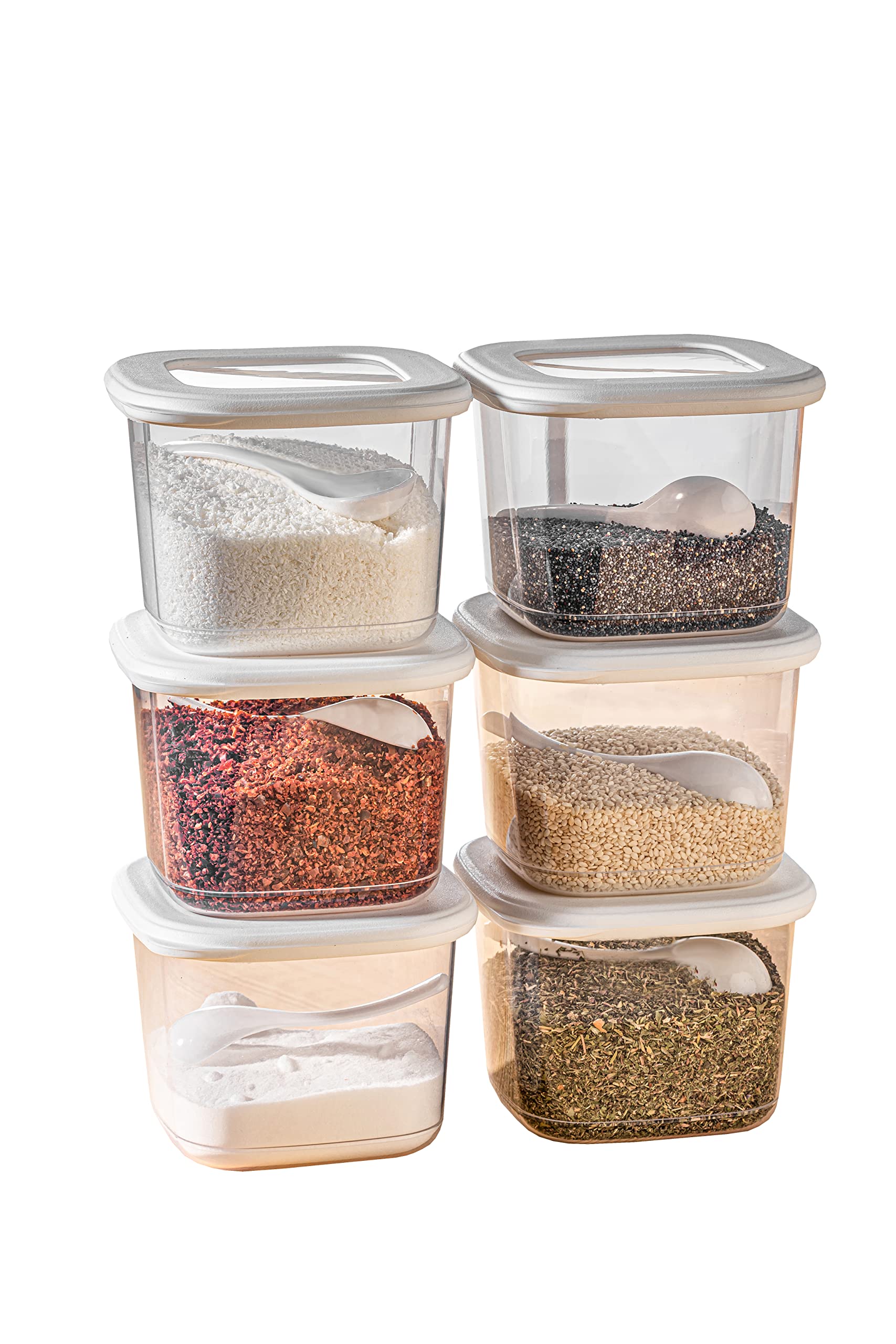 Viwares Vorratsdosen 6er-Set, 0.55L - Serie Foly - Anthrazit