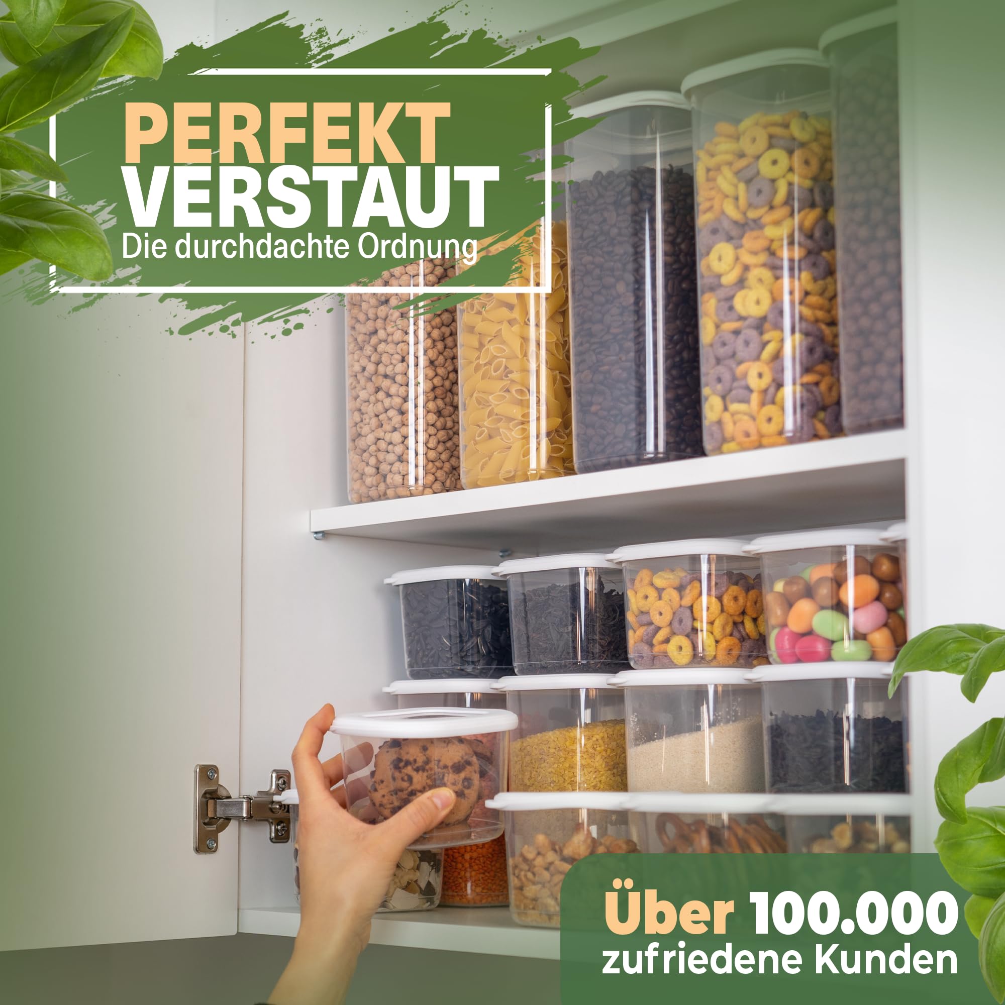 Viwares Praktisches Vorratsdosen-Set 12er 0,55L FOLY - Weiß