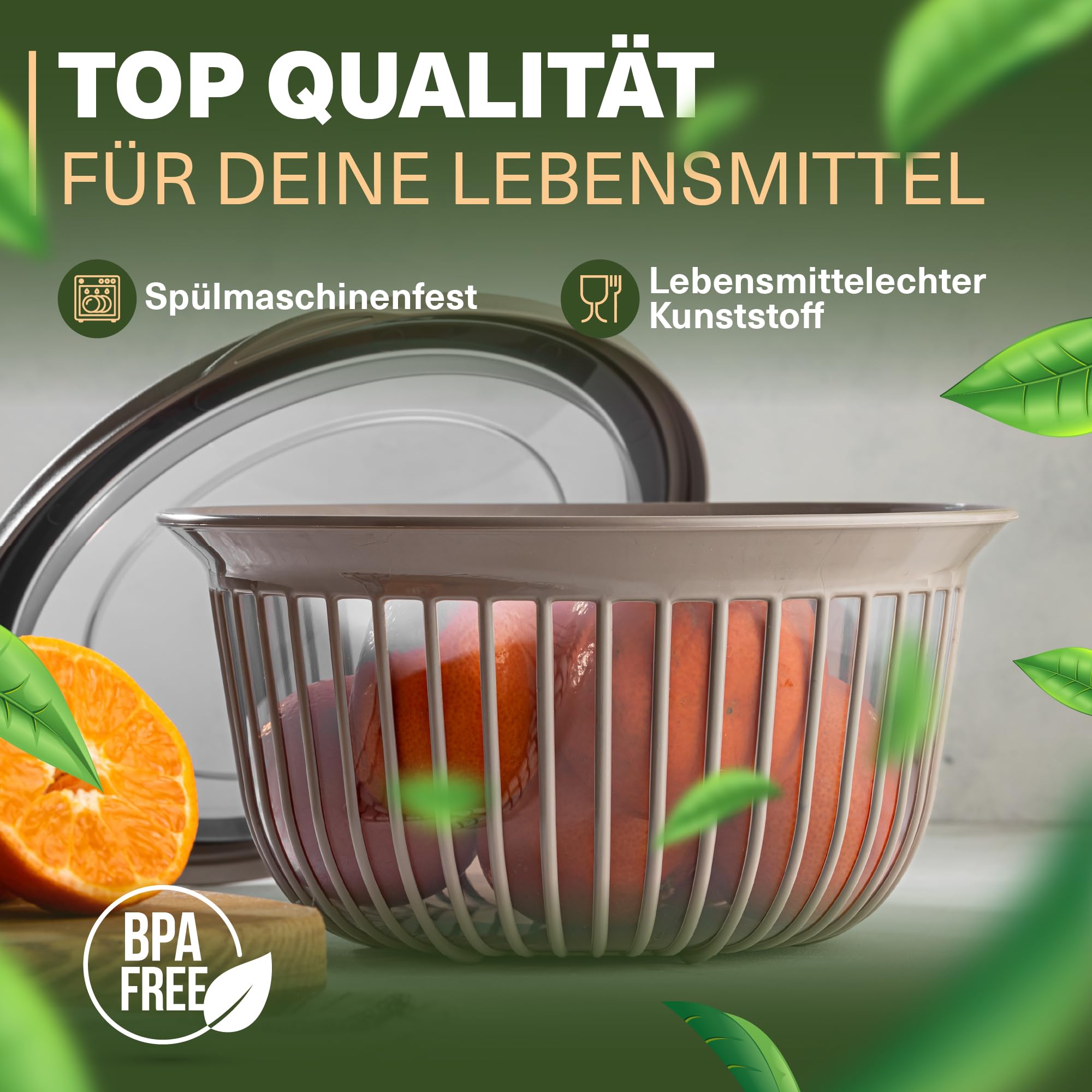 Viwares Schüssel-Set 3er mit Deckel – Vielseitige 1, 2, 3 L Schalen mit Silikonrand Beige