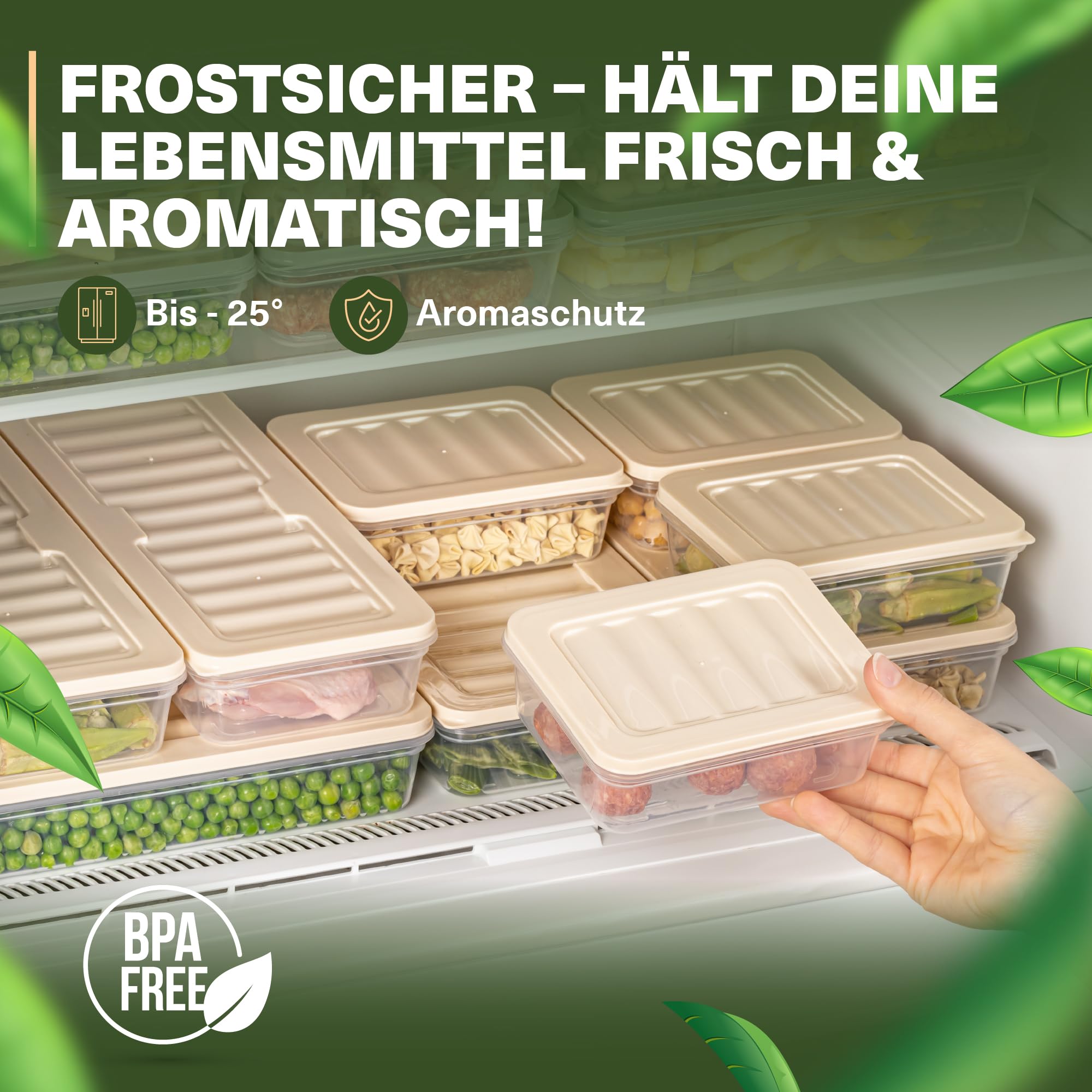 Viwares Stapelbare Frischhaltedosen 20er Set FRESH BOX - Beige