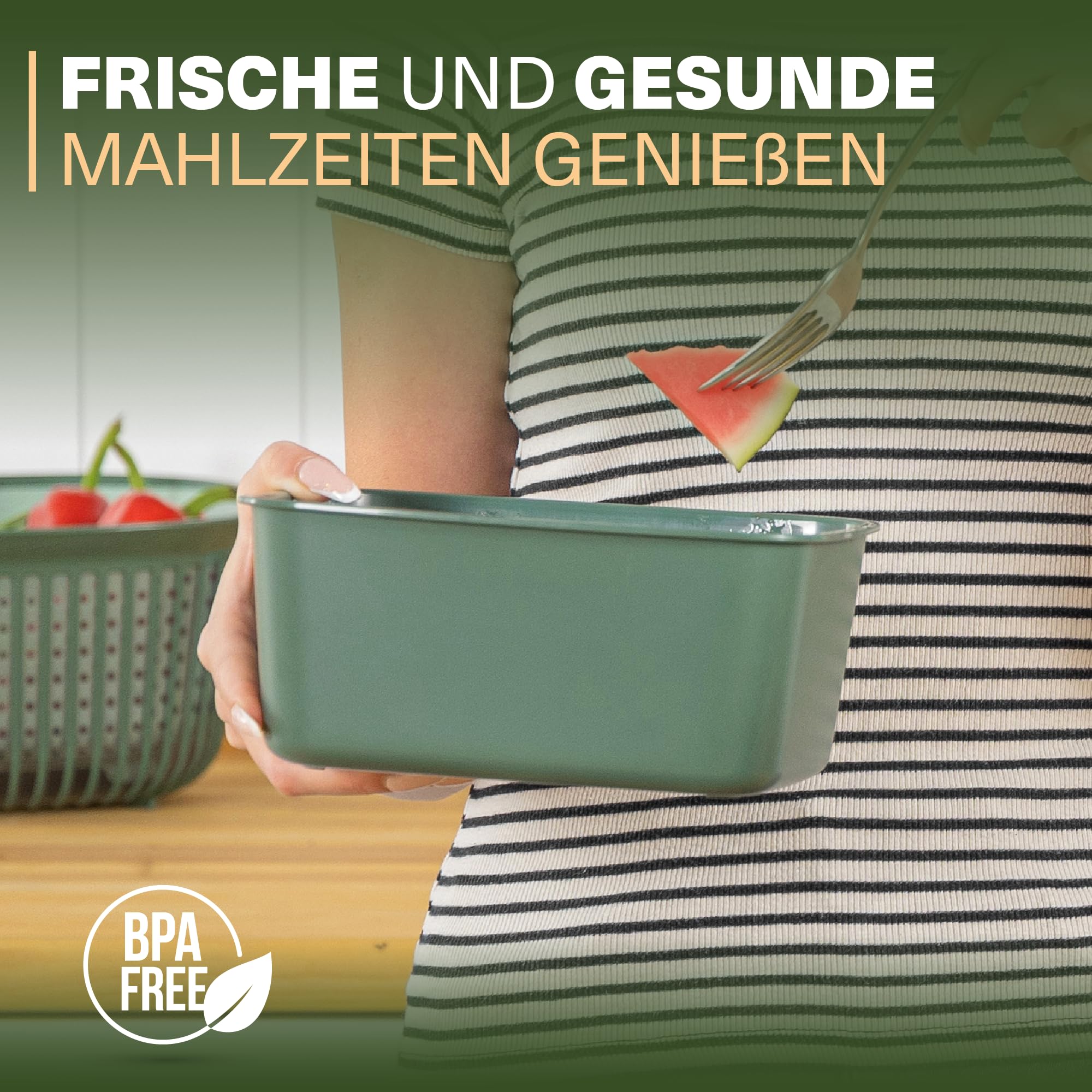 Viwares stapelbare Behälter für Lebensmittel mit Deckel im 3er Set - BPA-frei Luftdichte Aufbewahrung in drei Größen. Frischhalteboxen für Mikrowellen und Spülmaschinen, Arbeit, Picknick, Schule