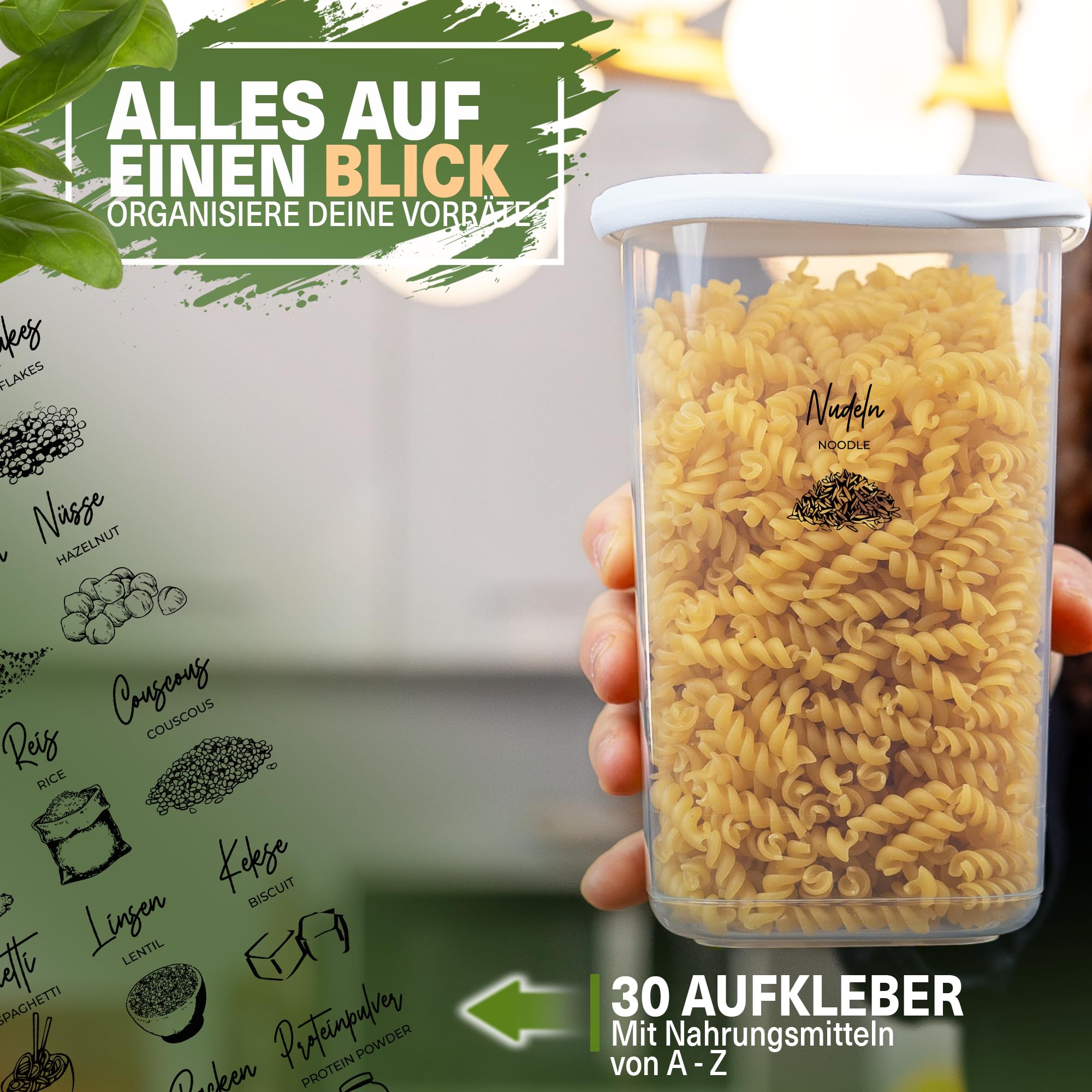 Viwares Praktisches Vorratsdosen-Set Mix 24er FOLY - Weiß