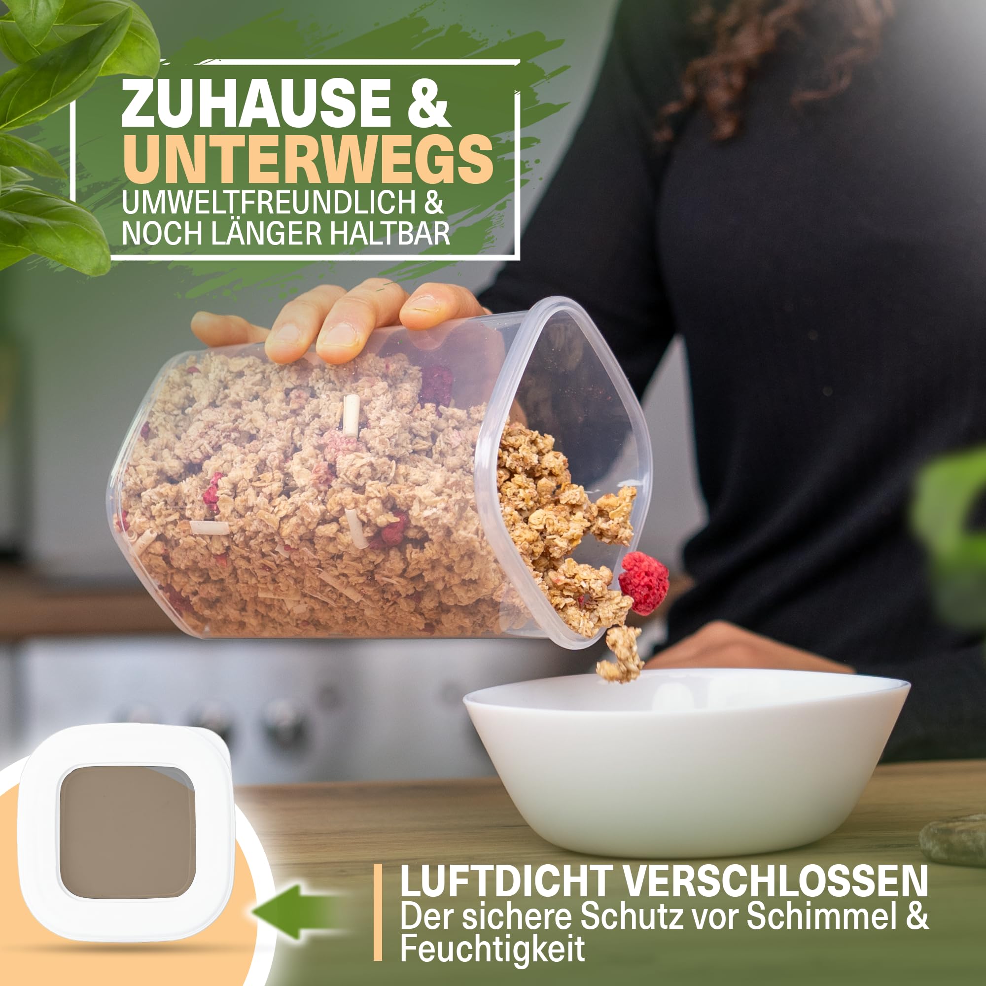 Viwares Praktisches Vorratsdosen-Set 12er 0,55L FOLY - Weiß