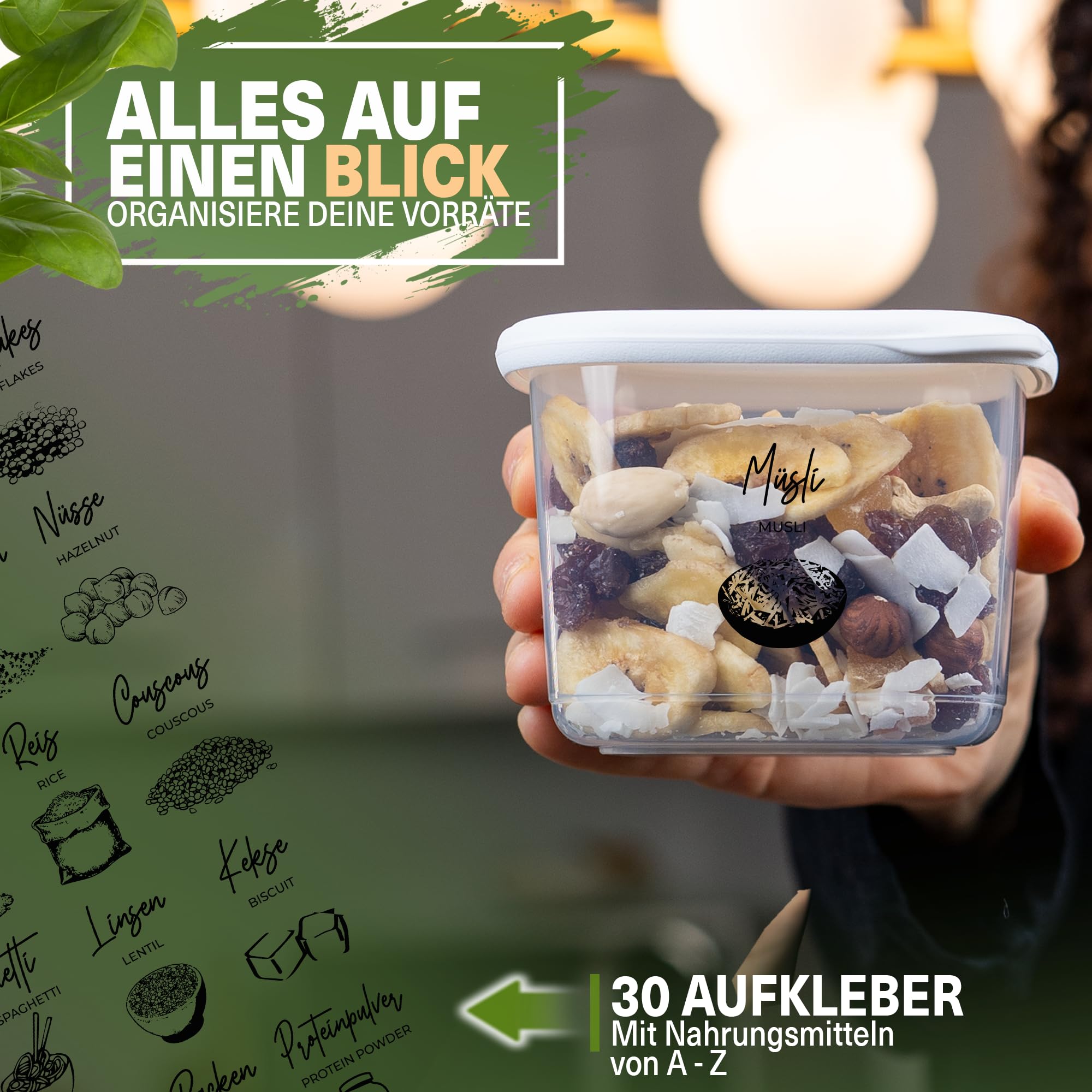 Viwares Praktisches Vorratsdosen-Set 12er 0,55L FOLY - Weiß