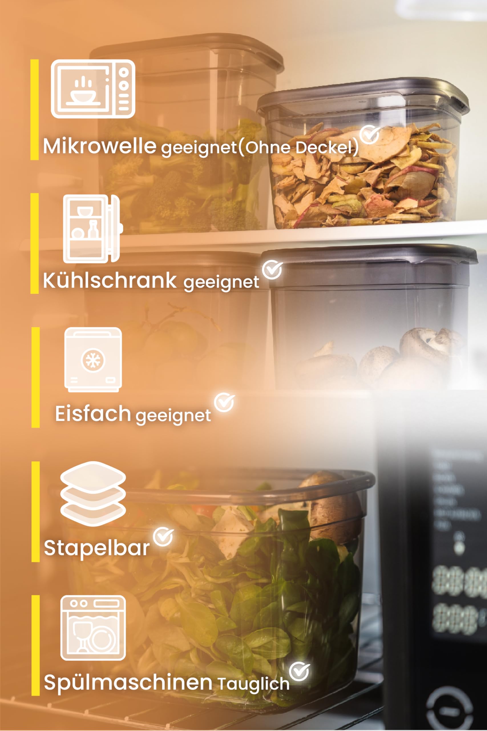 Viwares Praktisches Vorratsdosen-Set 12er 1,9 L PEGGY