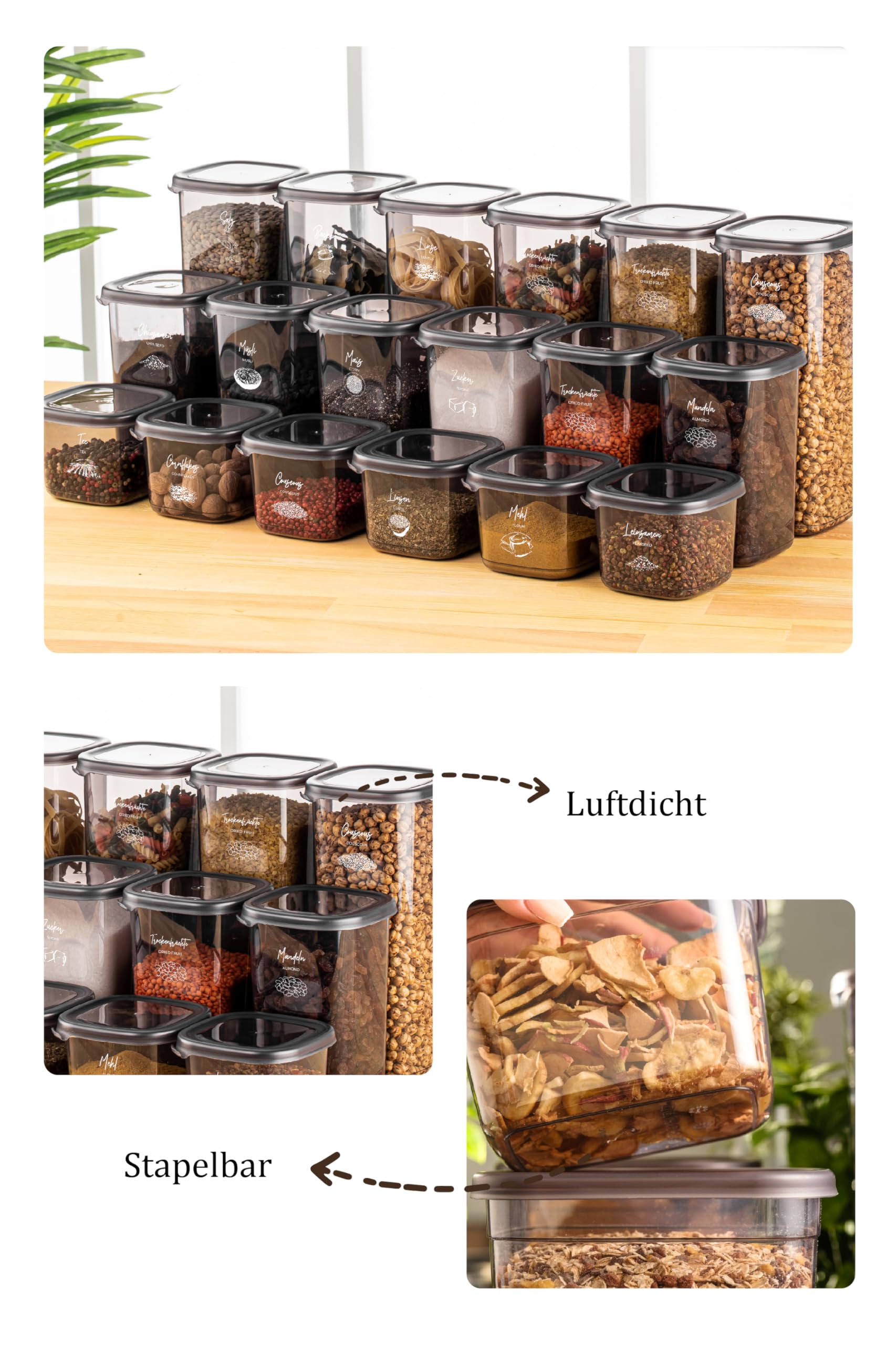 Viwares Praktisches Vorratsdosen-Set Mix 18er PEGGY