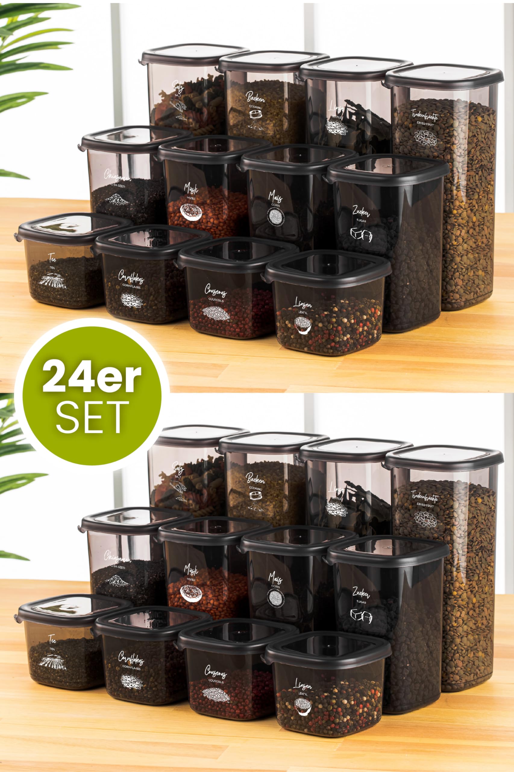 Viwares Praktisches Vorratsdosen-Set Mix 24er PEGGY