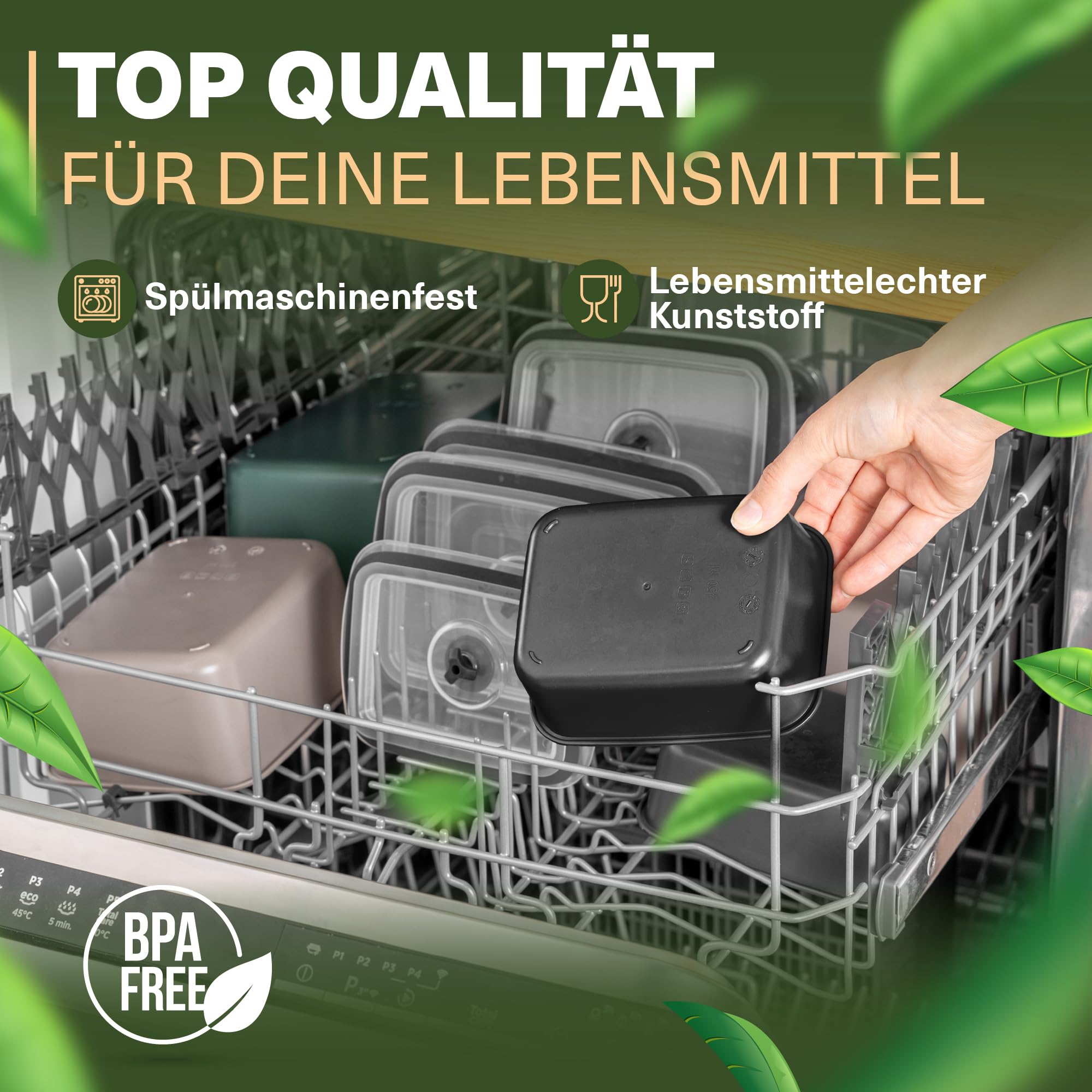 Viwares stapelbare Behälter für Lebensmittel mit Deckel im 3er Set - BPA-frei Luftdichte Aufbewahrung in drei Größen. Frischhalteboxen für Mikrowellen und Spülmaschinen, Arbeit, Picknick, Schule