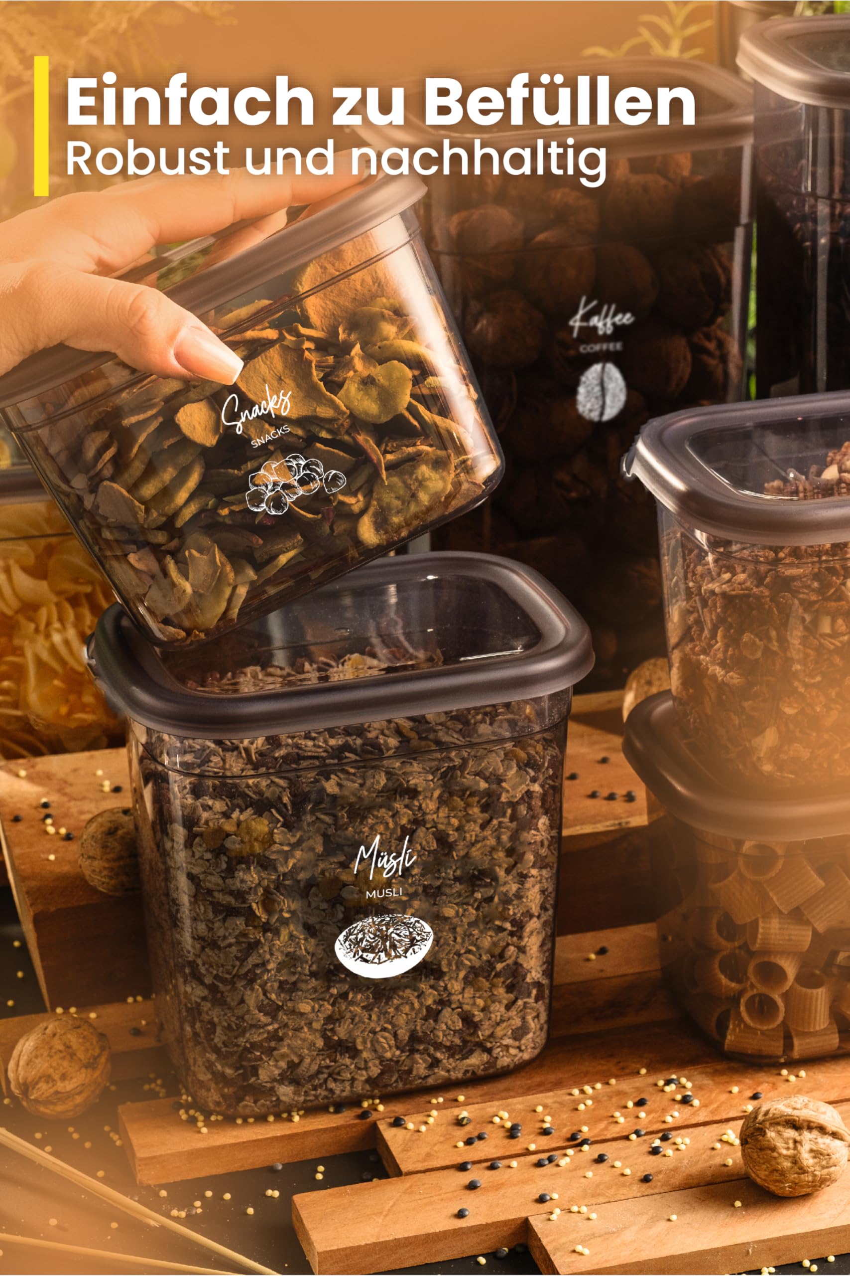 Viwares Praktisches Vorratsdosen-Set 12er 1,9 L PEGGY