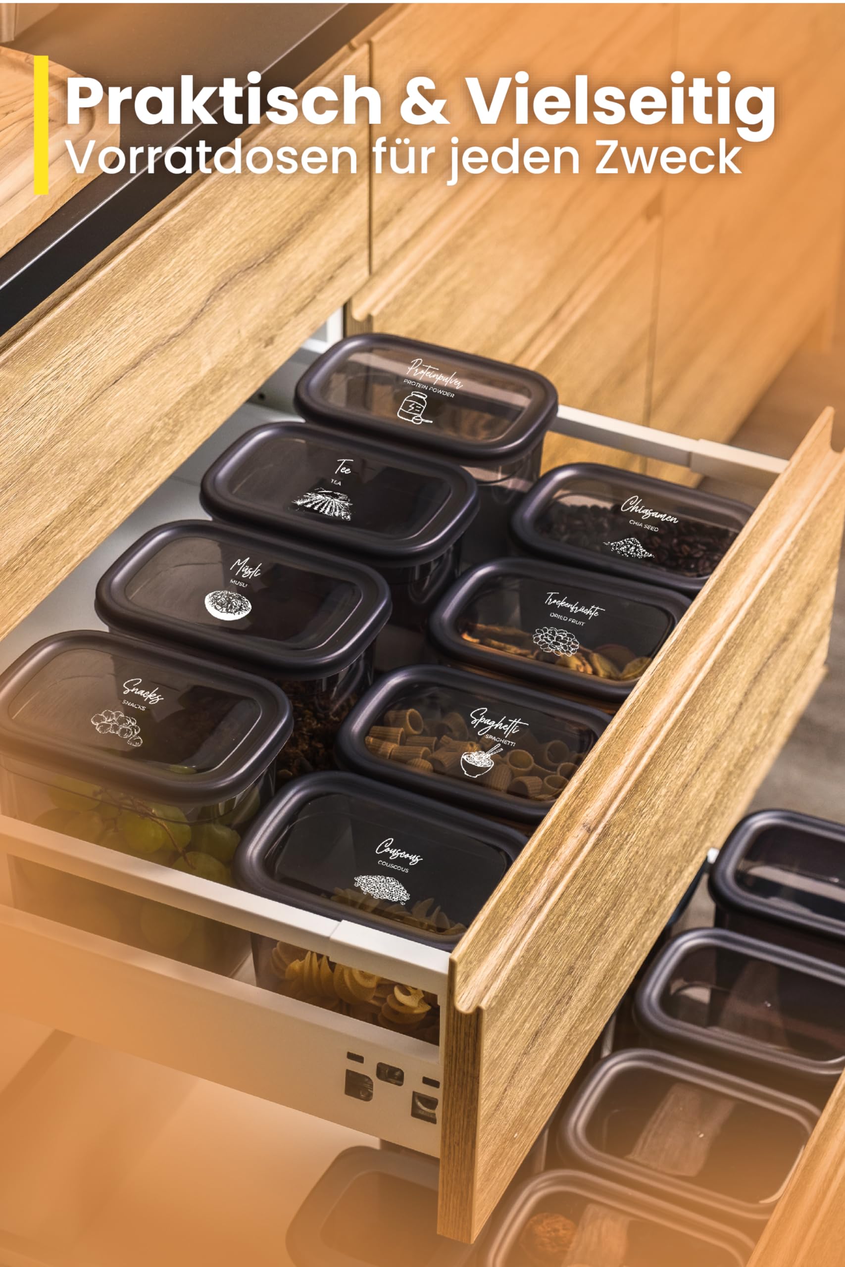 Viwares Praktisches Vorratsdosen-Set 12er 1,9 L PEGGY