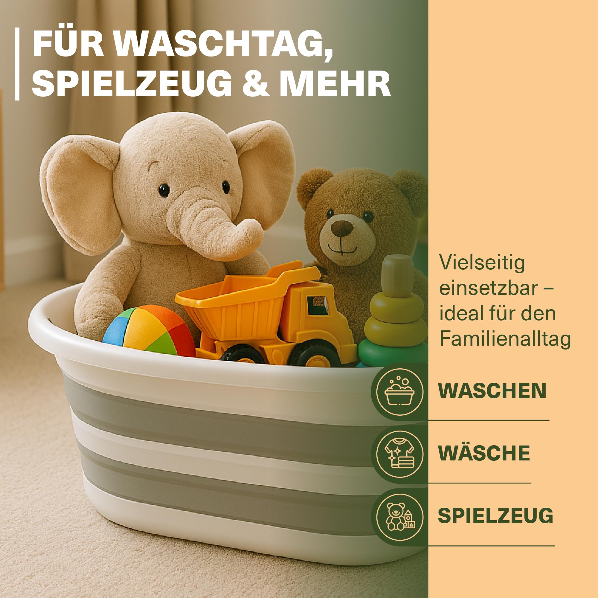 Wäschekorb 25 L faltbar – 2er Set