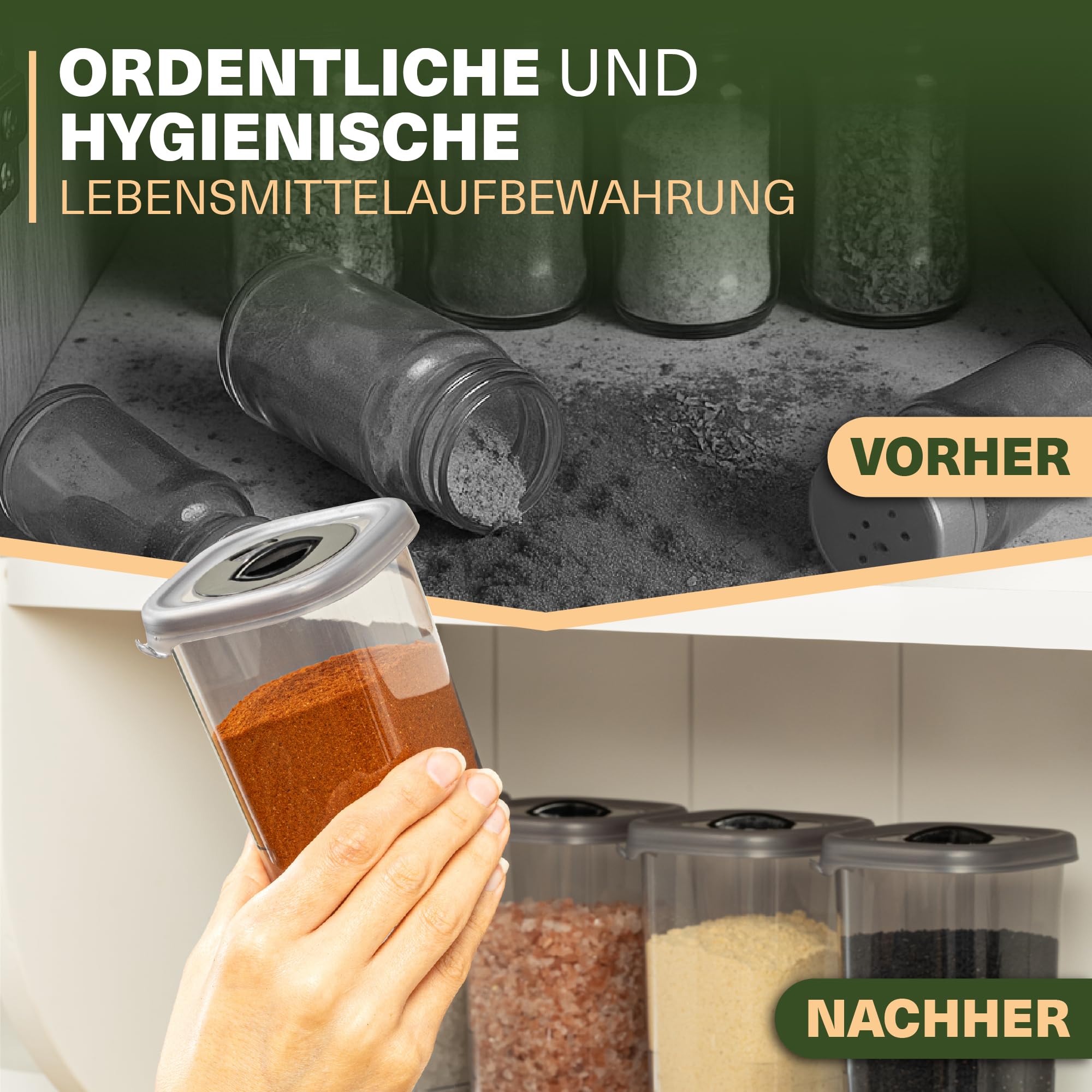Viwares Luna 12er Gewürzdosen Set