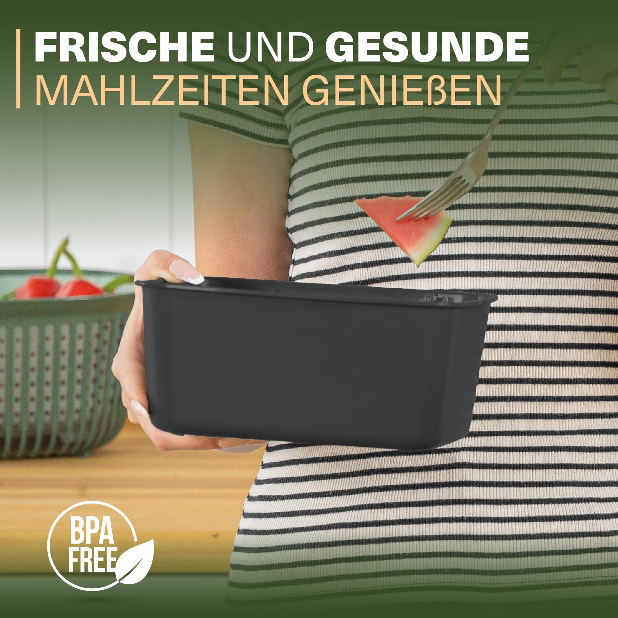 Viwares stapelbare Behälter für Lebensmittel mit Deckel im 3er Set - BPA-frei Luftdichte Aufbewahrung in drei Größen. Frischhalteboxen für Mikrowellen und Spülmaschinen, Arbeit, Picknick, Schule