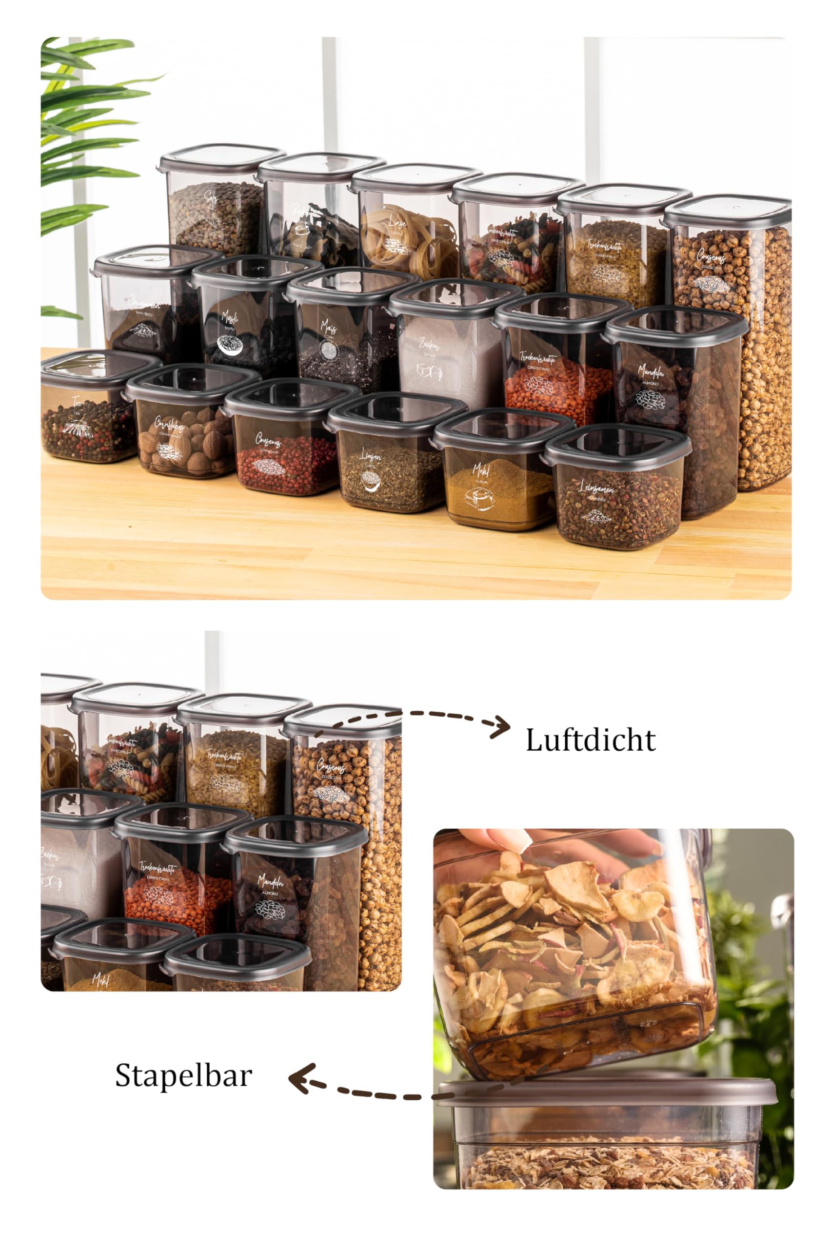 Viwares Praktisches Vorratsdosen-Set Mix 24er PEGGY