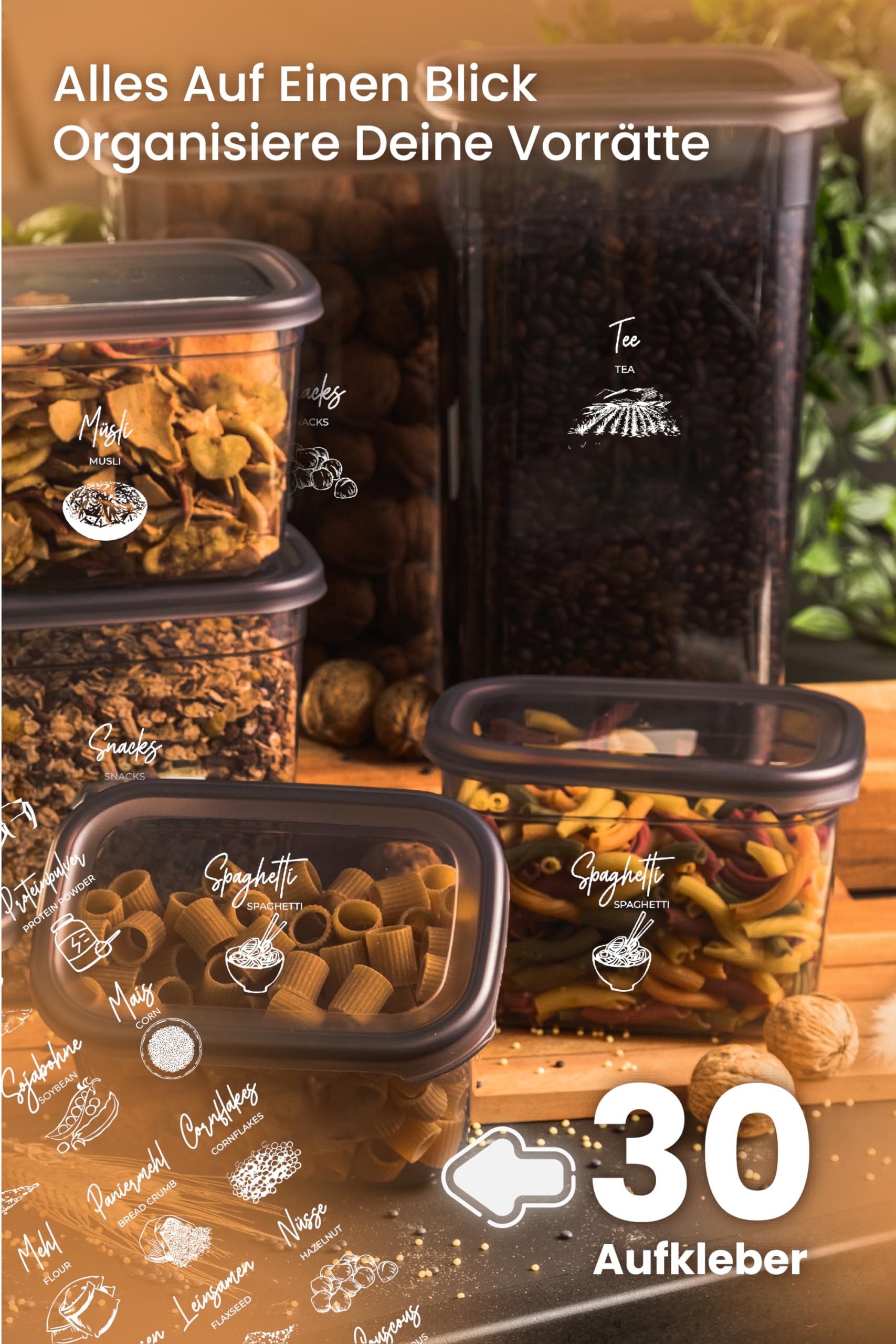 Viwares Praktisches Vorratsdosen-Set 12er 1,9 L PEGGY