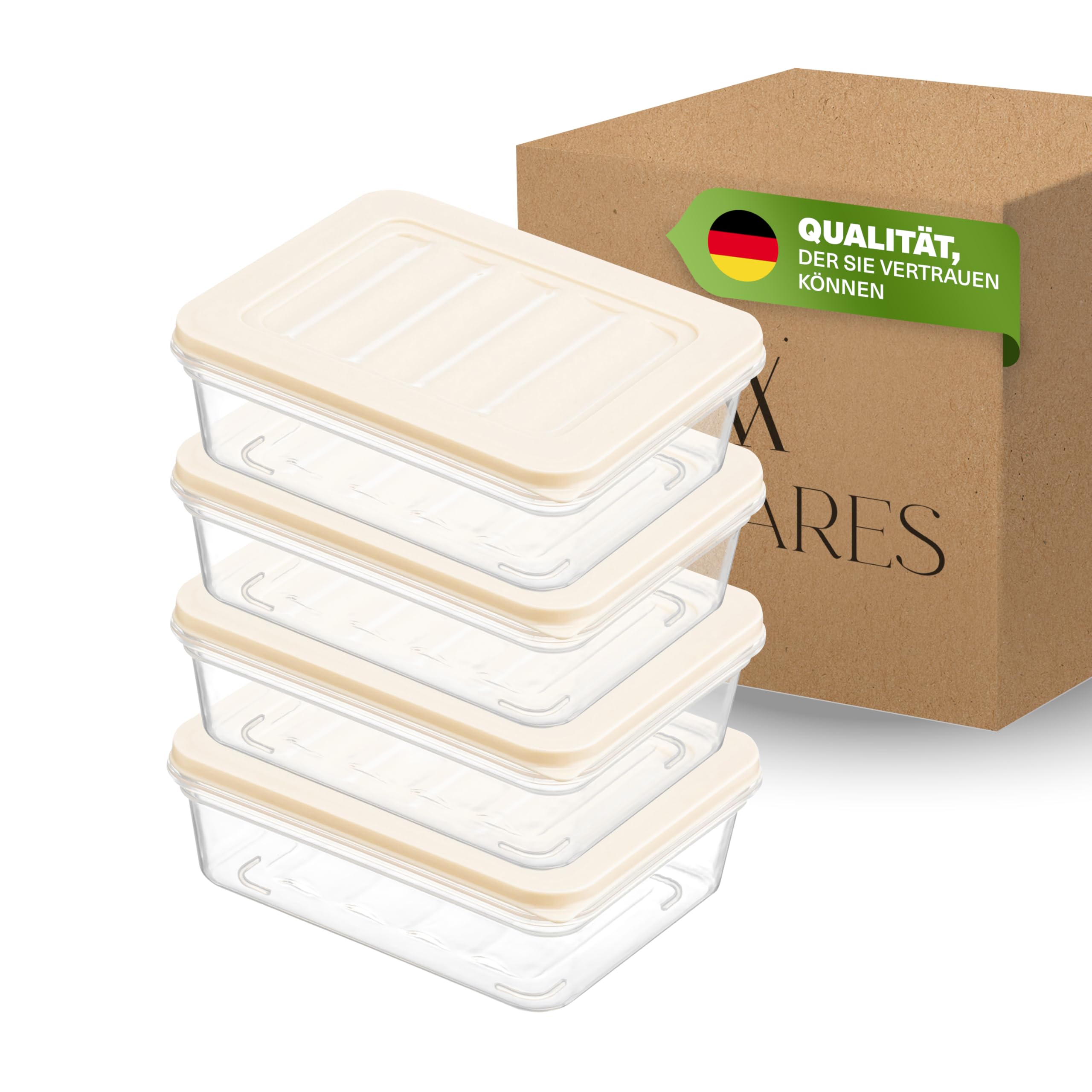Gefrierdosen-Set 4er 600 ml – Beige