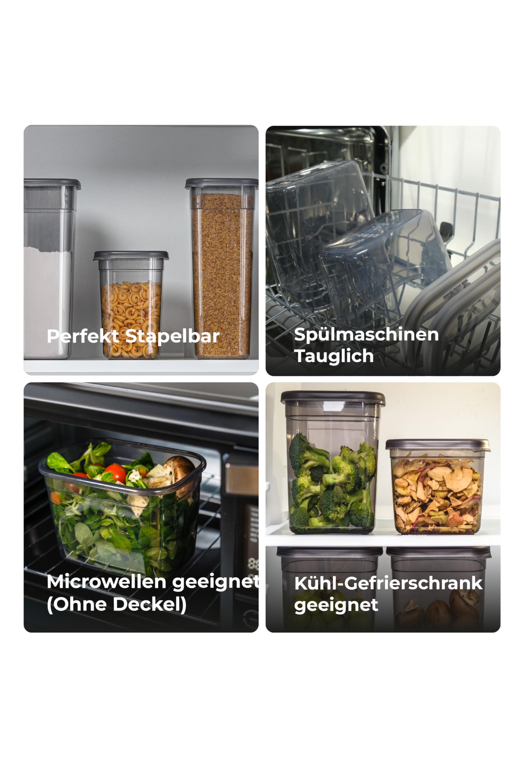 Viwares Praktisches Vorratsdosen-Set 12er 1,9 L PEGGY