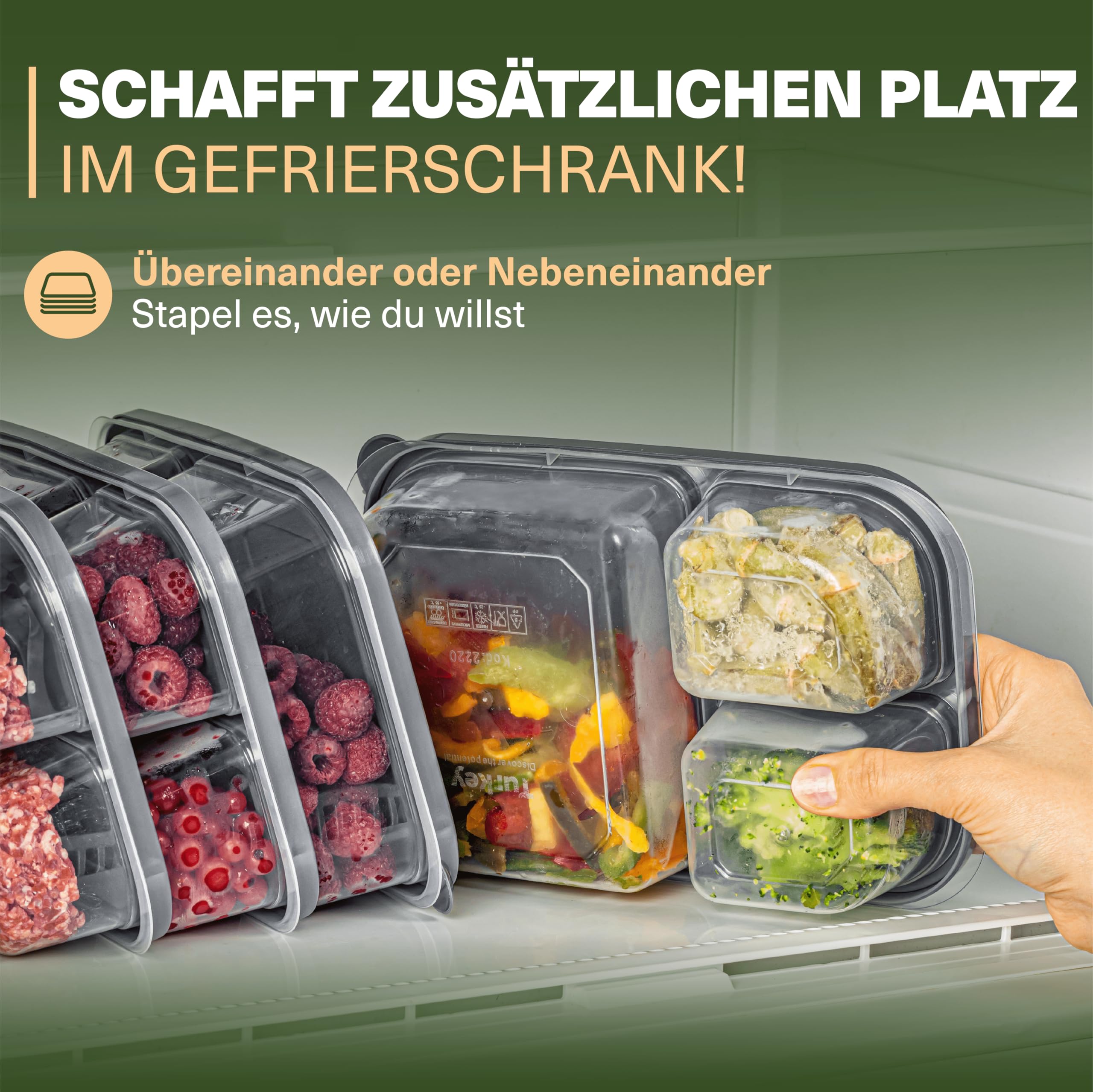 Viwares Frischhaltedosen-Set 6er mit Fächern – Meal Prep und Lunchboxen Normal