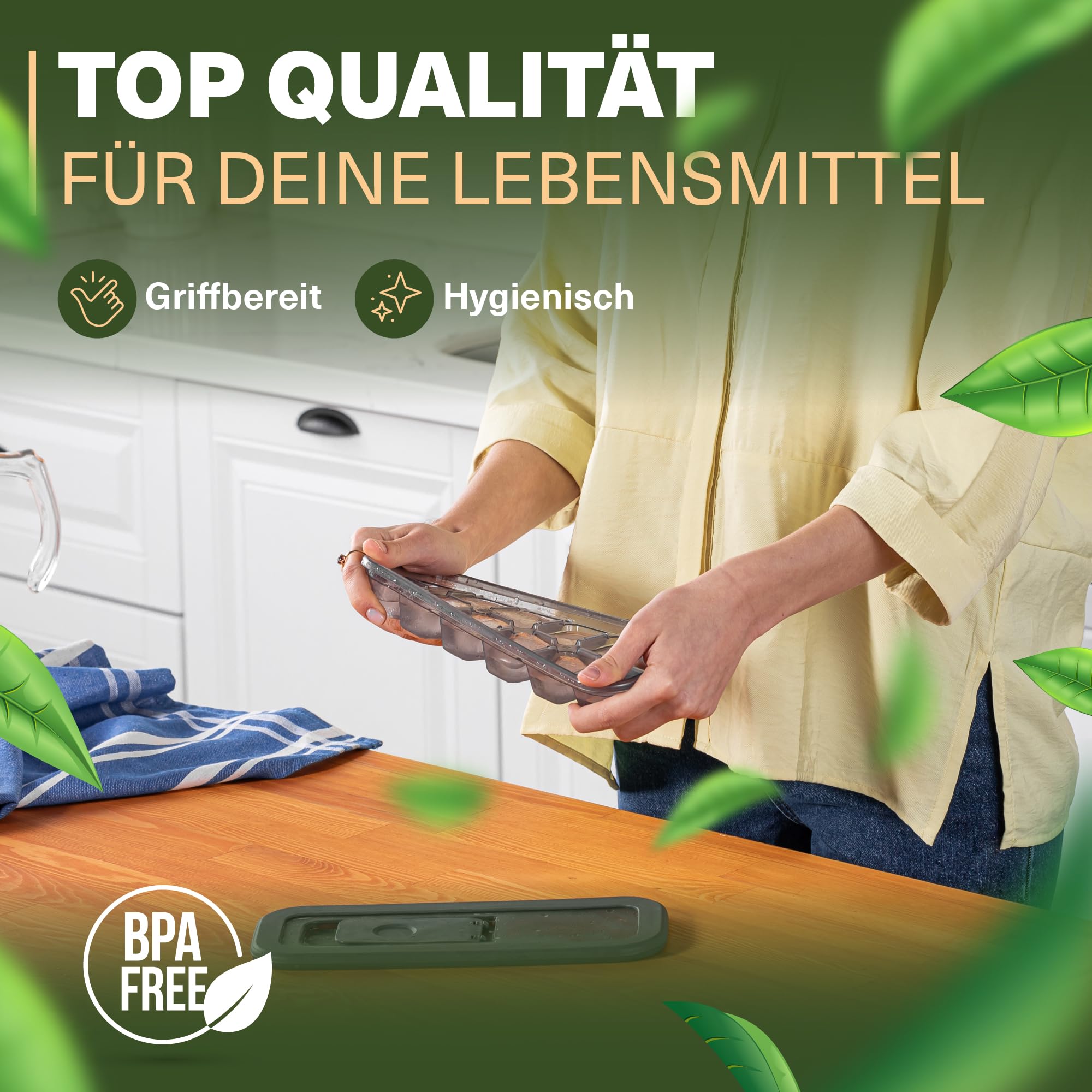 Eiswürfelformen 4er-Set mit Deckel