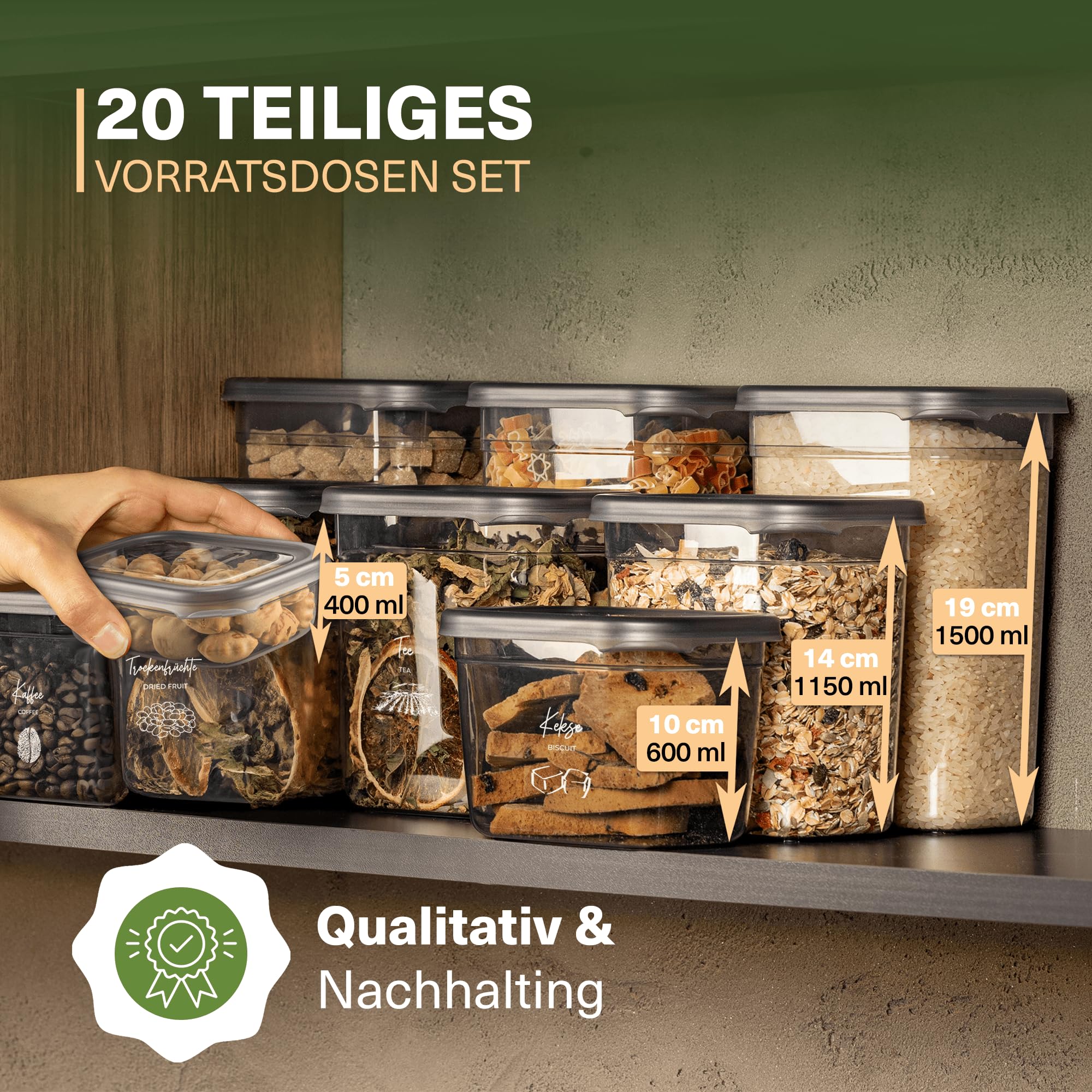 Viwares Praktisches Vorratsdosen-Set Mix 20er PEGGY