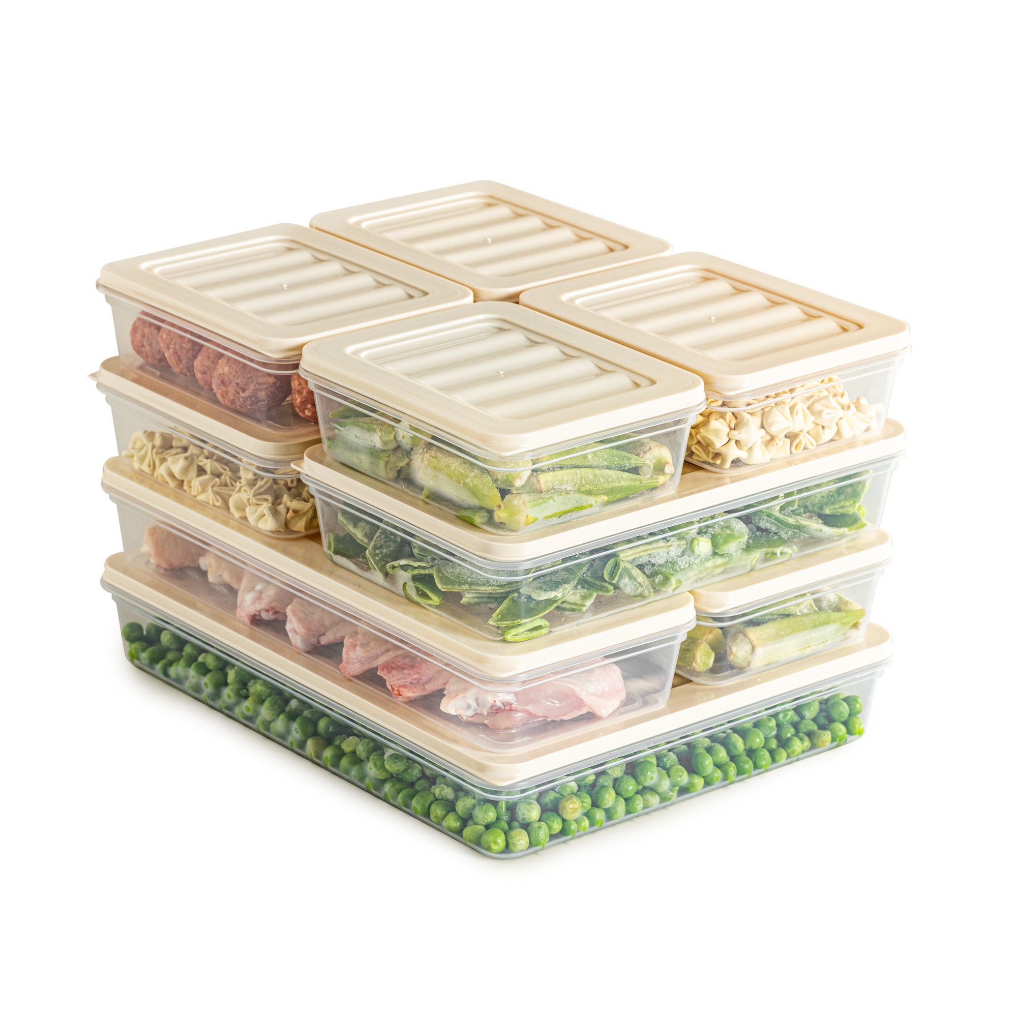 Viwares Stapelbare Frischhaltedosen 9er Set FRESH BOX - Beige