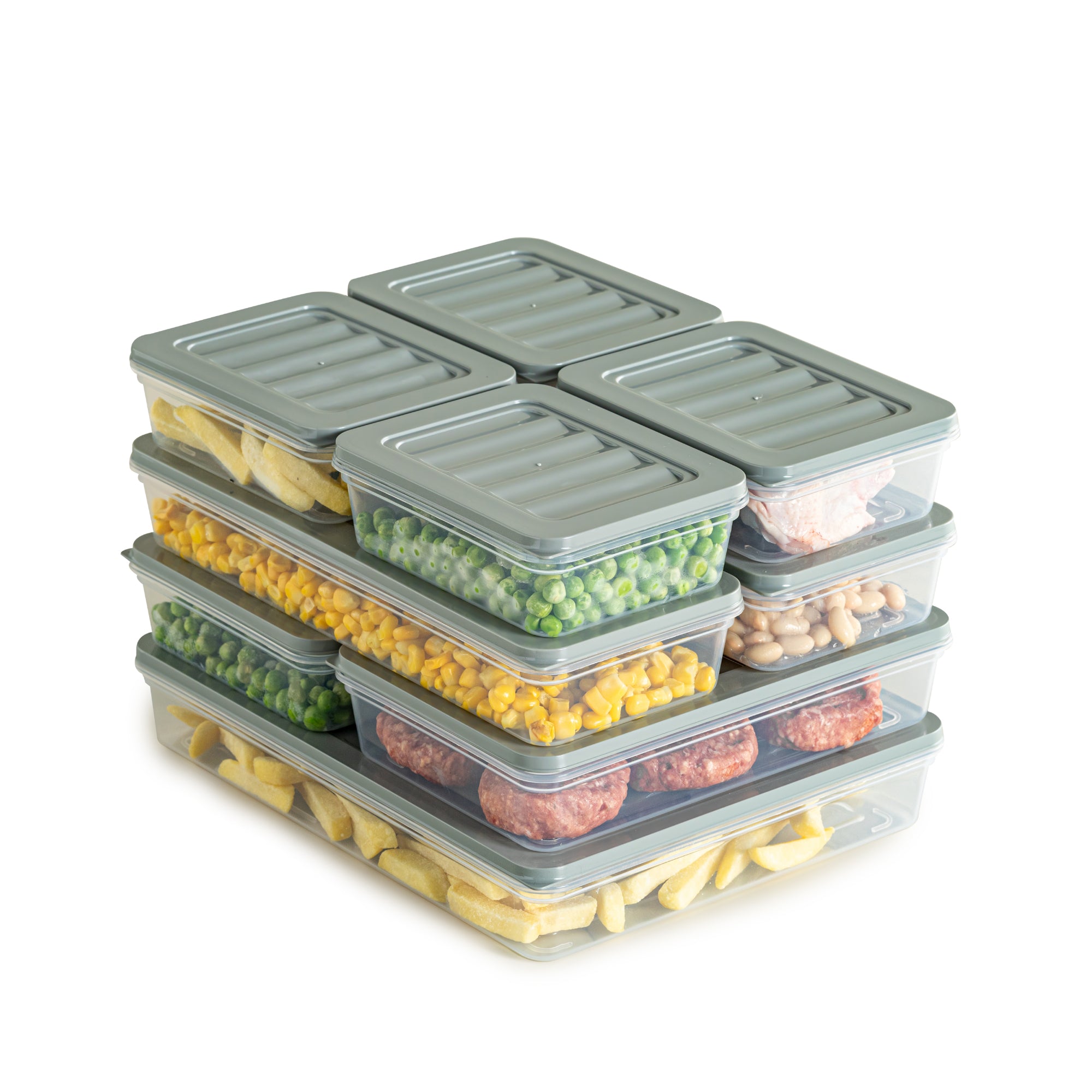 Frischhaltedosen 9er Set Grau – stapelbar