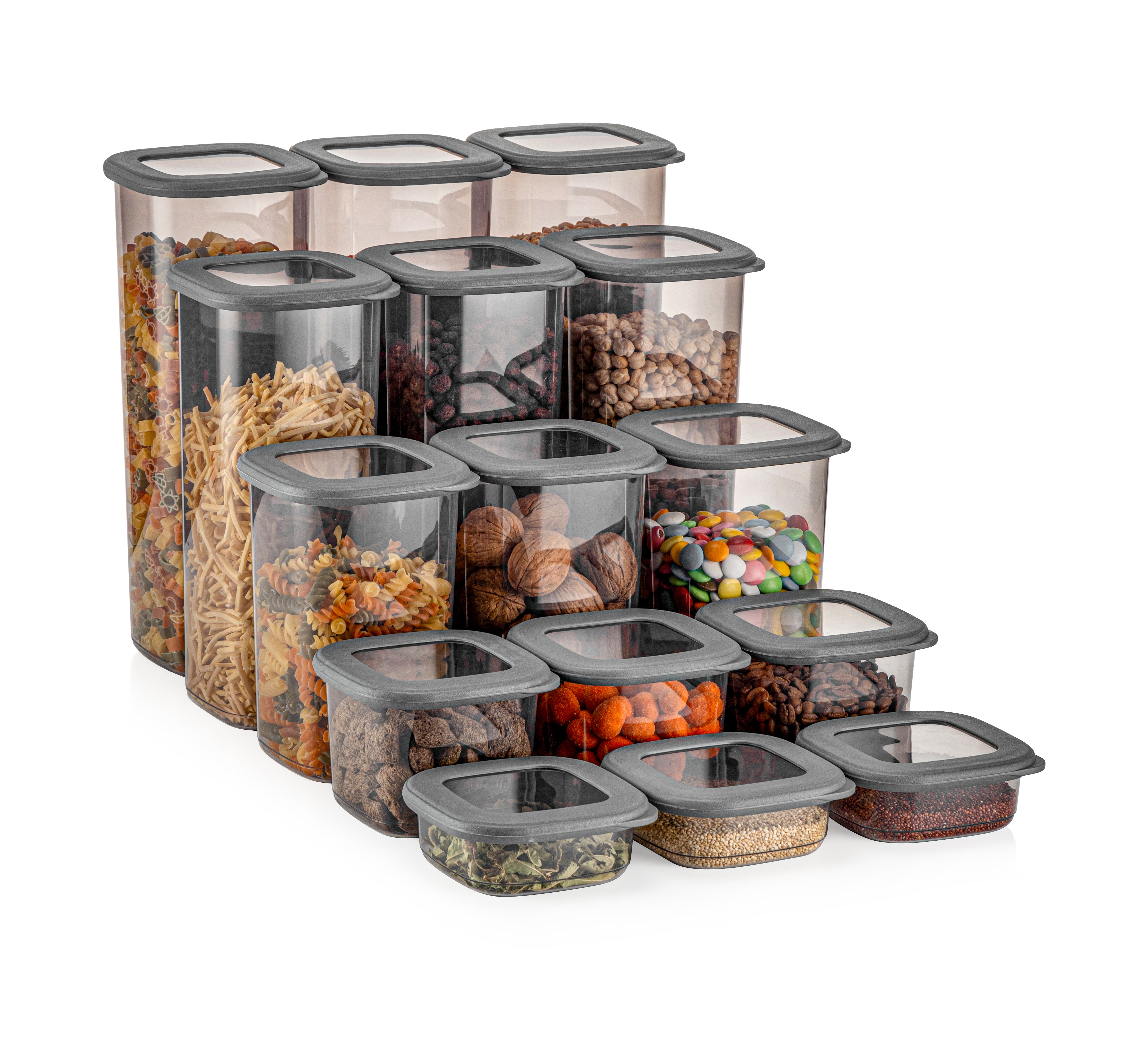 Foly Grau 15-teilig Vorratsdosen Set – luftdicht & stapelbar