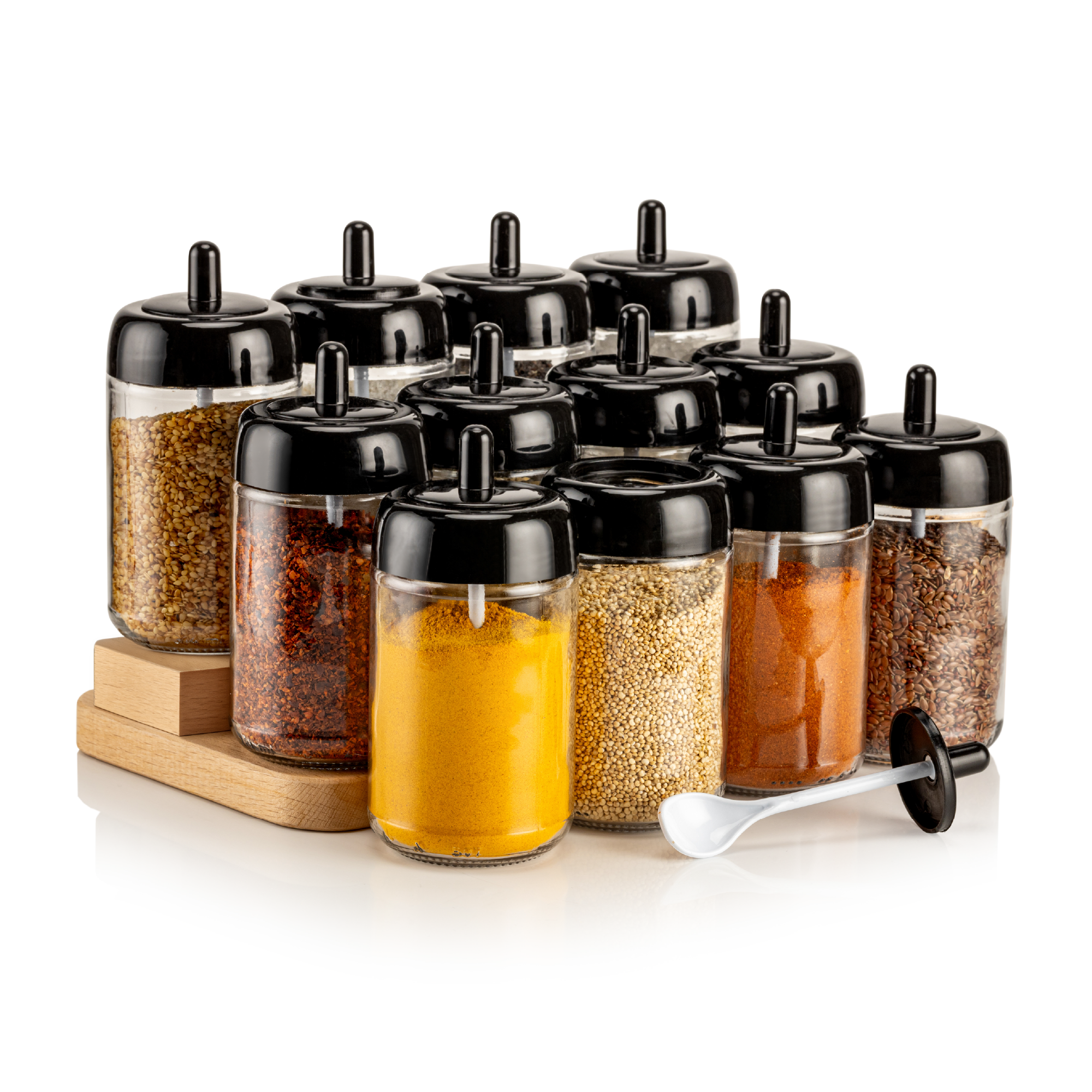 Viwares Gewürzgläser-Set mit Löffel mit Löffel Groß