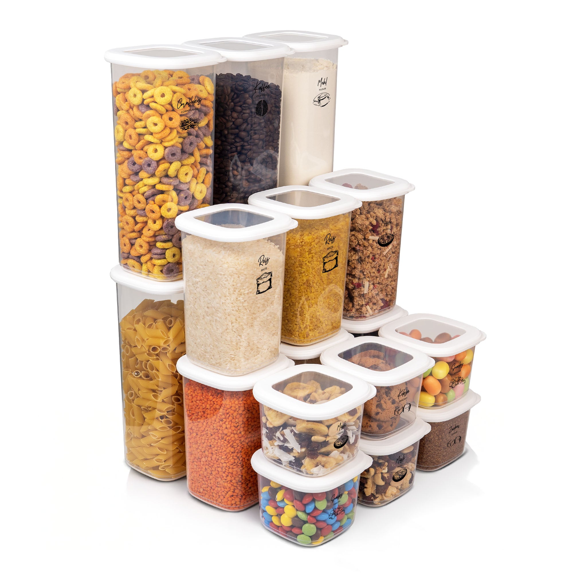 Viwares Praktisches Vorratsdosen-Set Mix 12er FOLY - Weiß