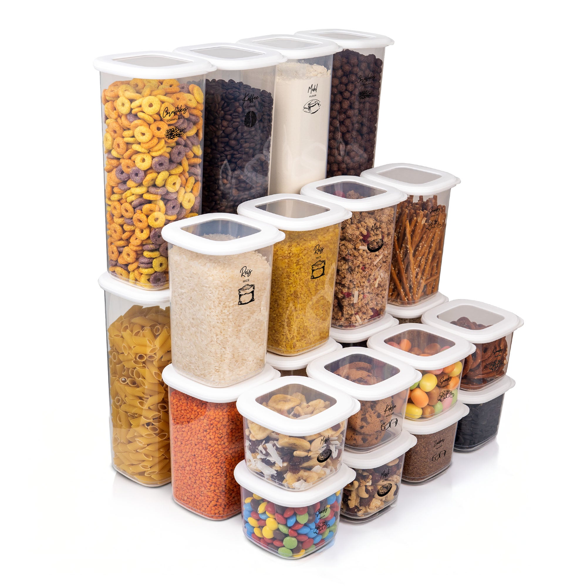 Viwares Praktisches Vorratsdosen-Set Mix 24er FOLY - Weiß