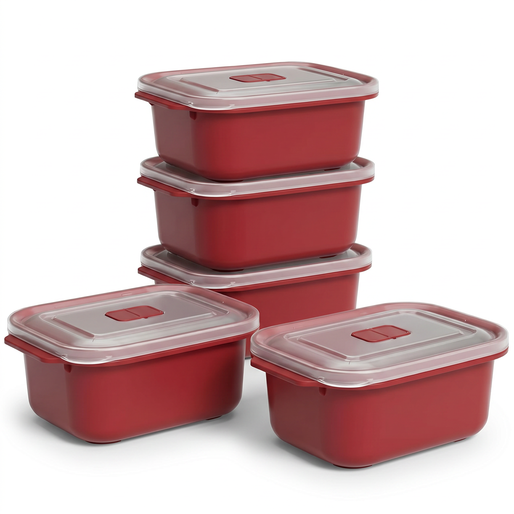 Viwares HeatnGo Lunchbox 2000 ml - 5er Set, weisser Hintergrund