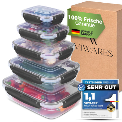 Viwares Frischhaltedosen-Set 5-teilig mit Lock&fresh Technologie