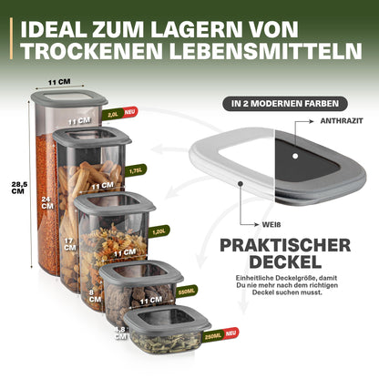 Viwares Vorratsdosen mit Deckel Luftdicht, 15er Vorratsbehälter Set BPA-Frei, Vorratsdose zur Müsli Mehl Aufbewahrung Küche, Praktische Organizer Küche, Frischhaltedosen für Lebensmittelaufbewahrung