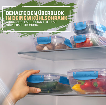 Viwares Frischhaltedosen 5er-Set Lock&fresh in Blau – verschiedene Größen